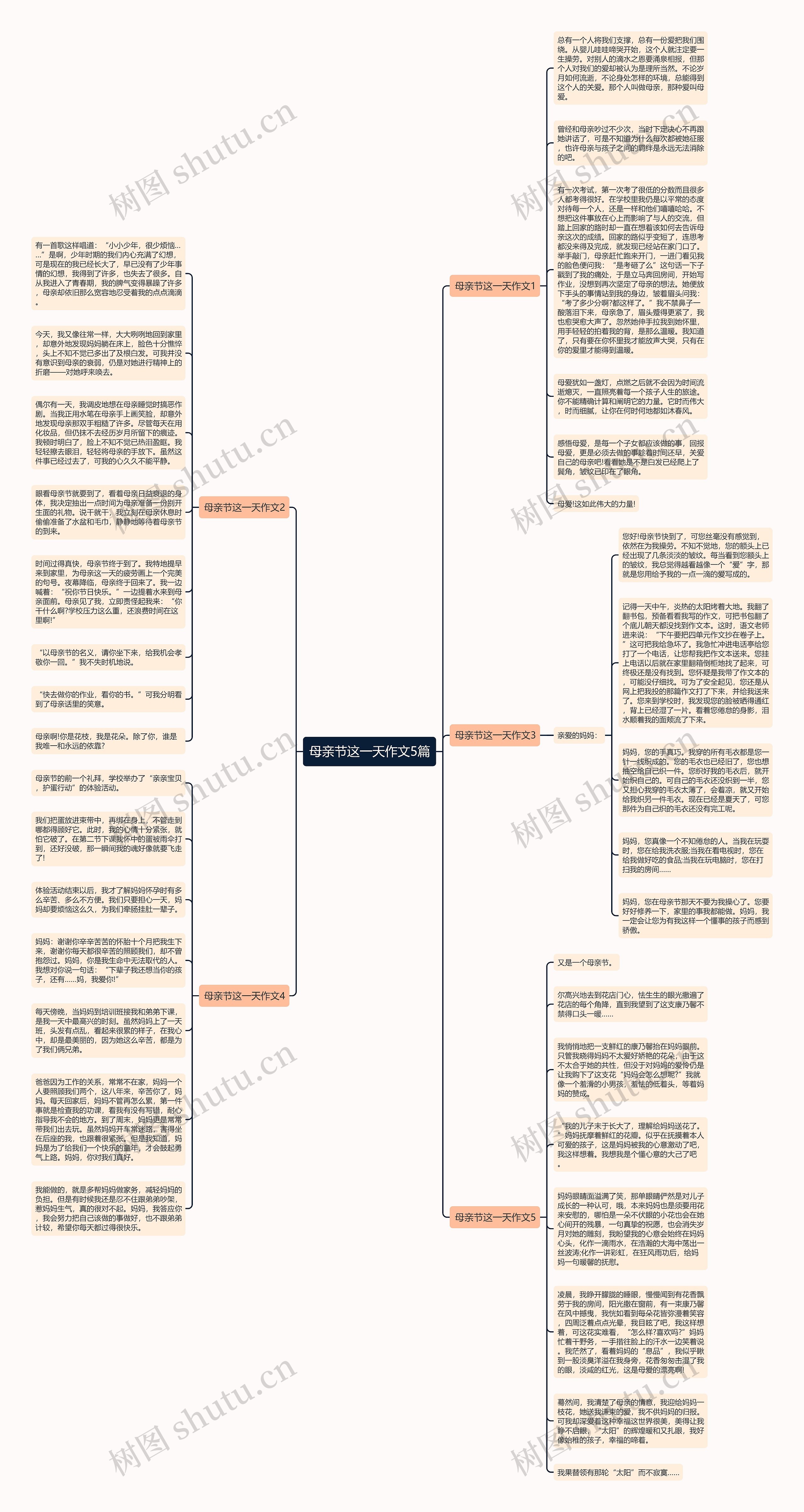母亲节这一天作文5篇思维导图