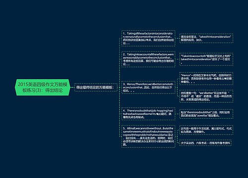 2015英语四级作文万能模板练习(3)：得出结论