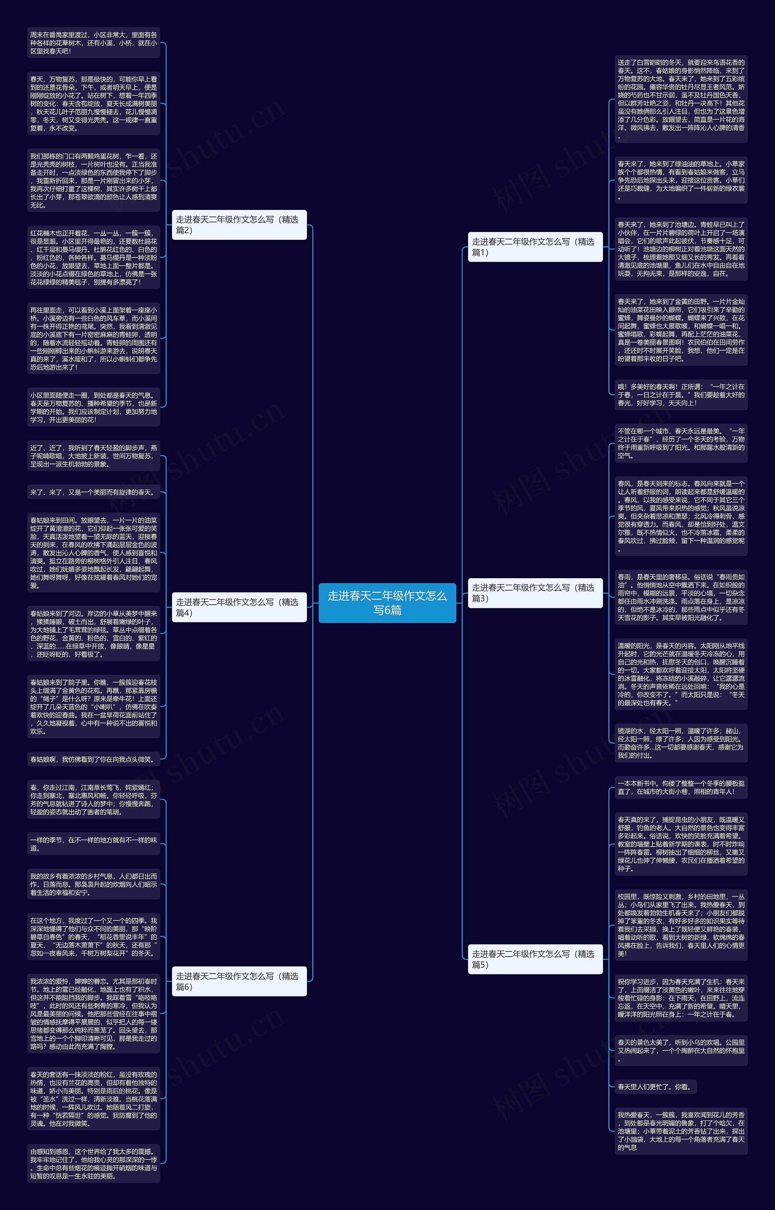 走进春天二年级作文怎么写6篇思维导图