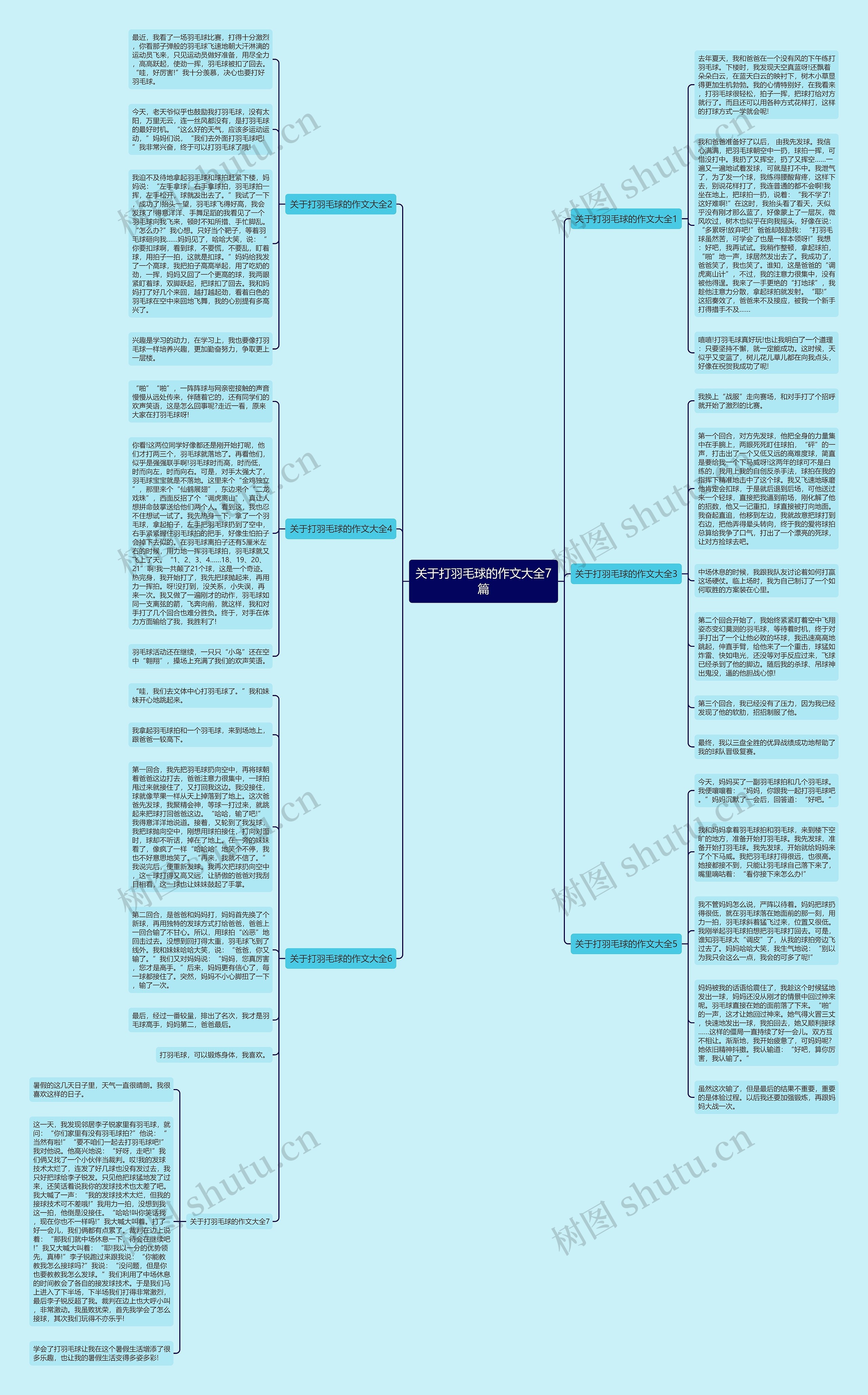 关于打羽毛球的作文大全7篇思维导图