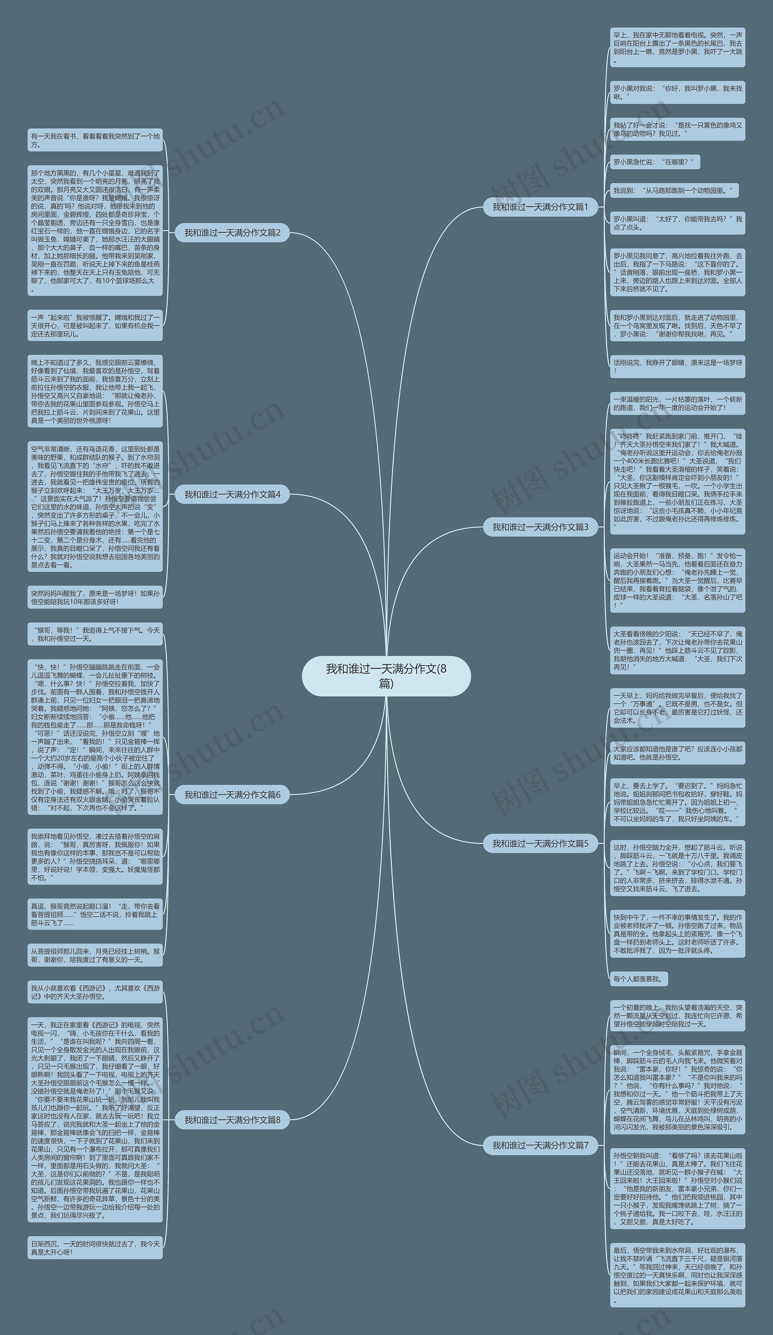 我和谁过一天满分作文(8篇)思维导图