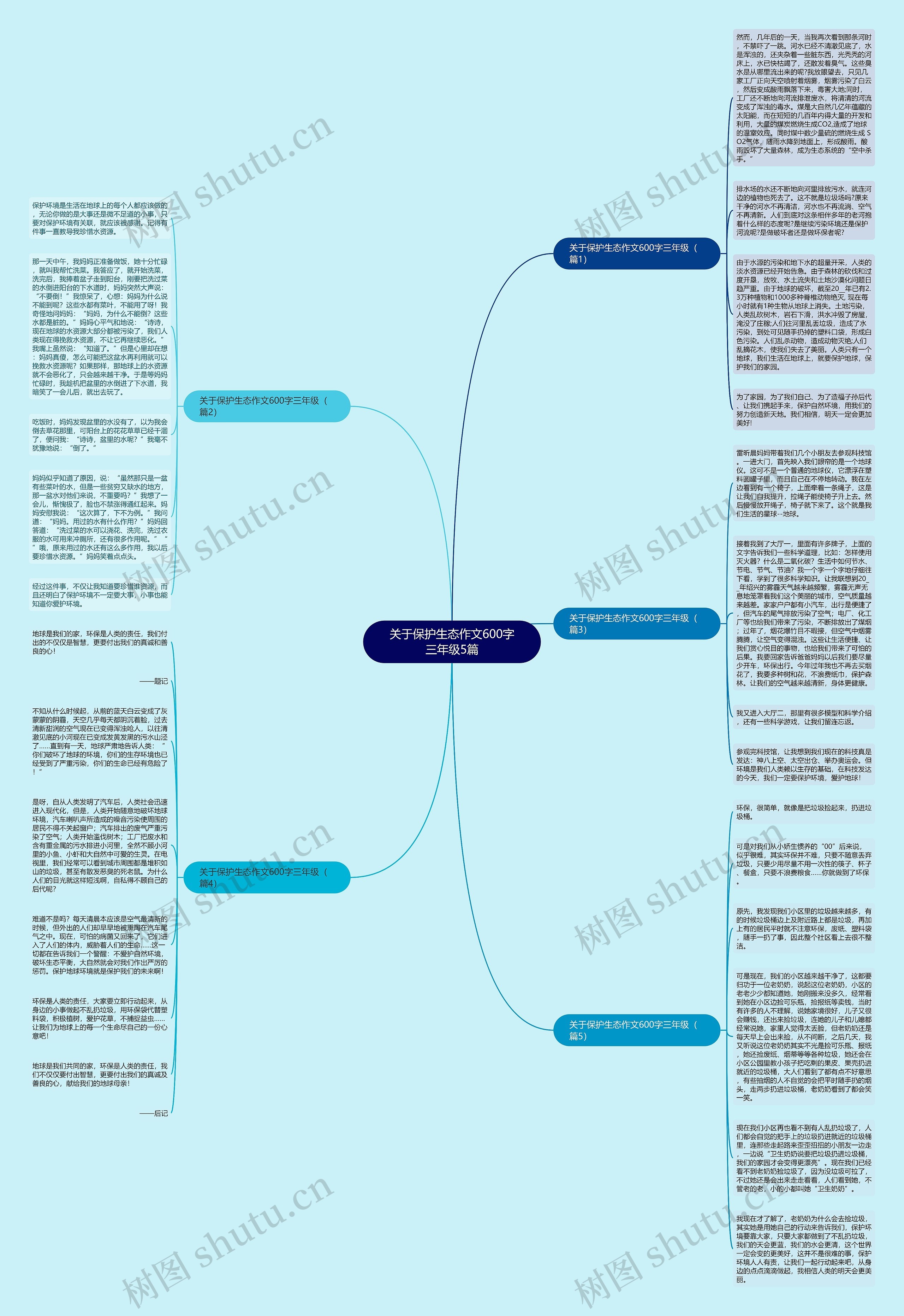 关于保护生态作文600字三年级5篇思维导图