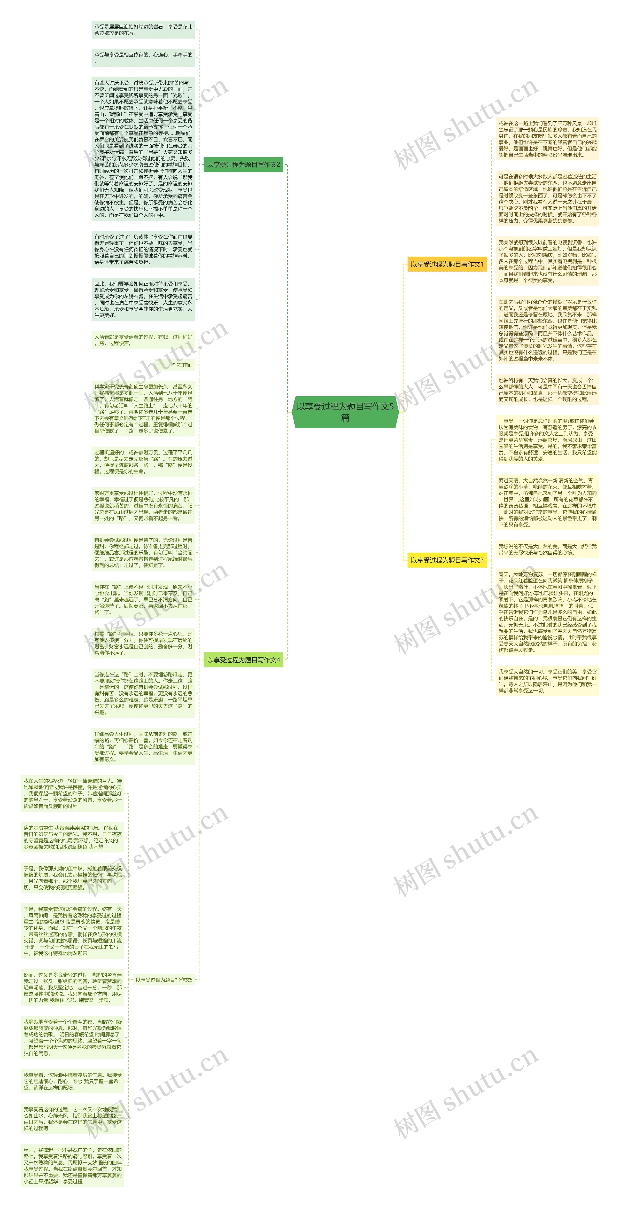 以享受过程为题目写作文5篇思维导图