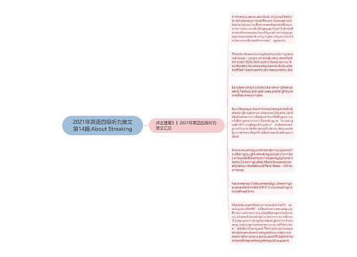 2021年英语四级听力美文第14篇:About Streaking
