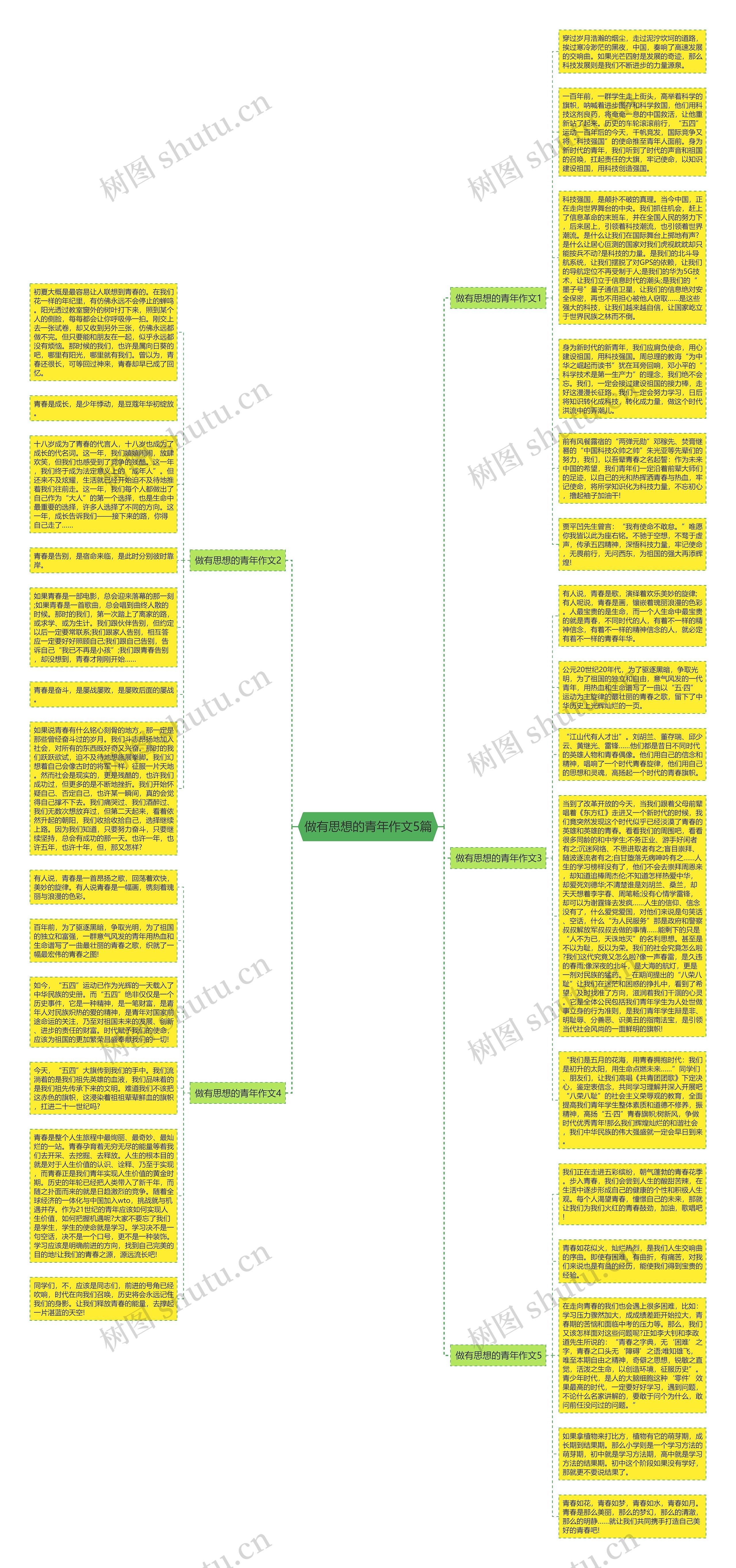 做有思想的青年作文5篇思维导图