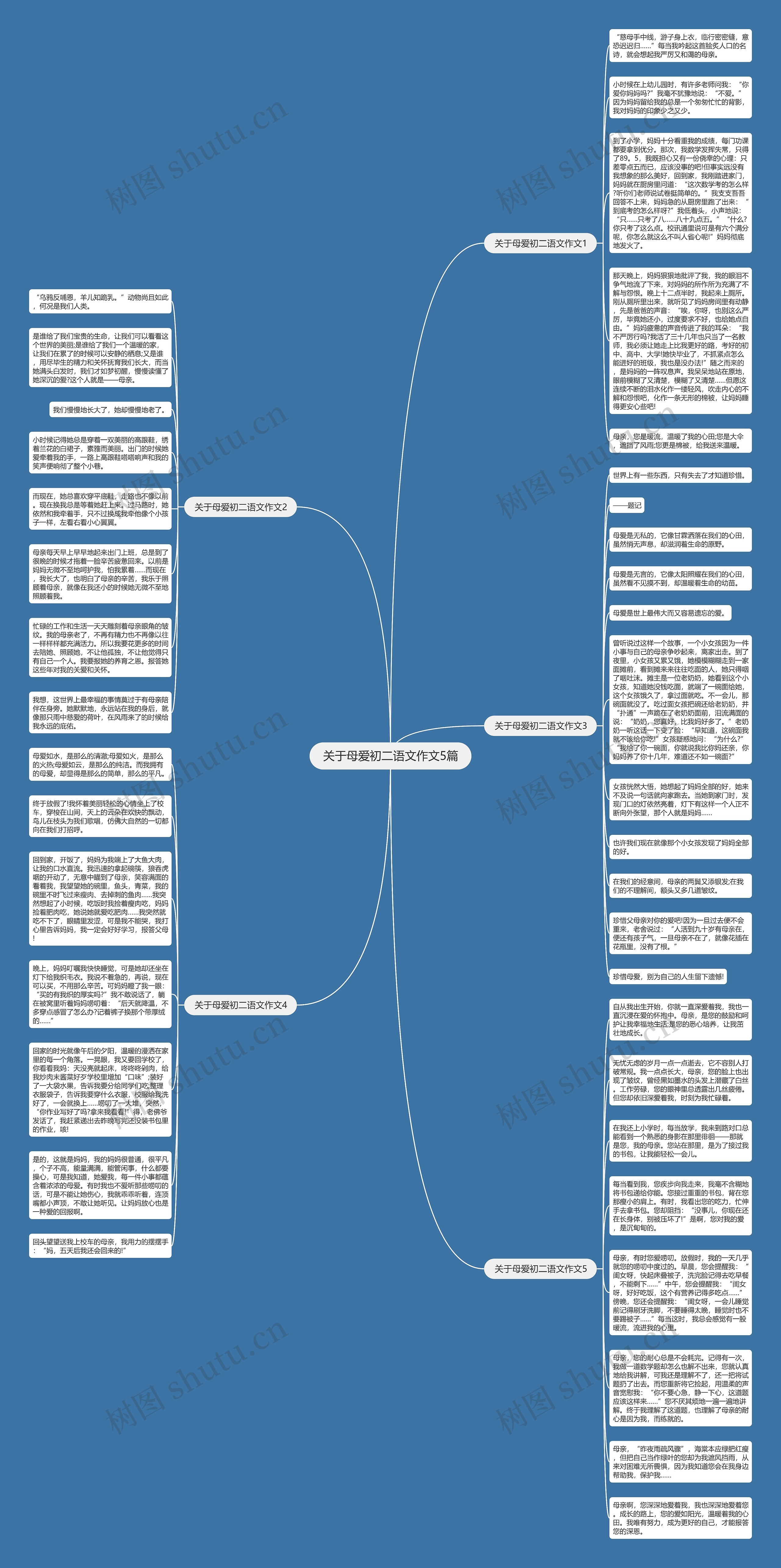关于母爱初二语文作文5篇思维导图