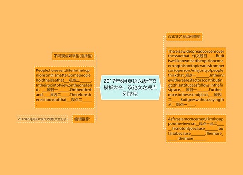 2017年6月英语六级作文模板大全：议论文之观点列举型