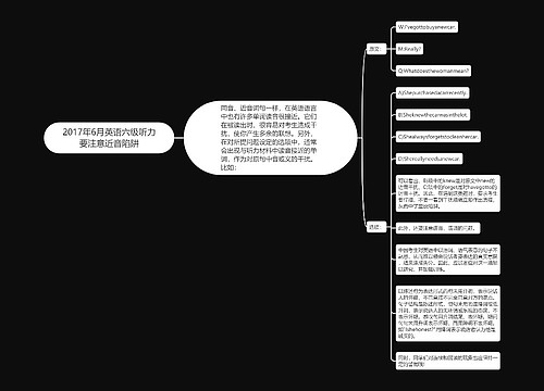 2017年6月英语六级听力要注意近音陷阱