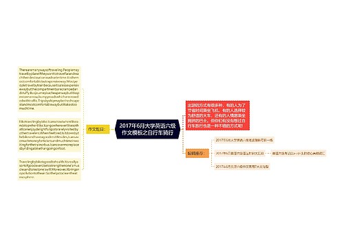 2017年6月大学英语六级作文模板之自行车骑行