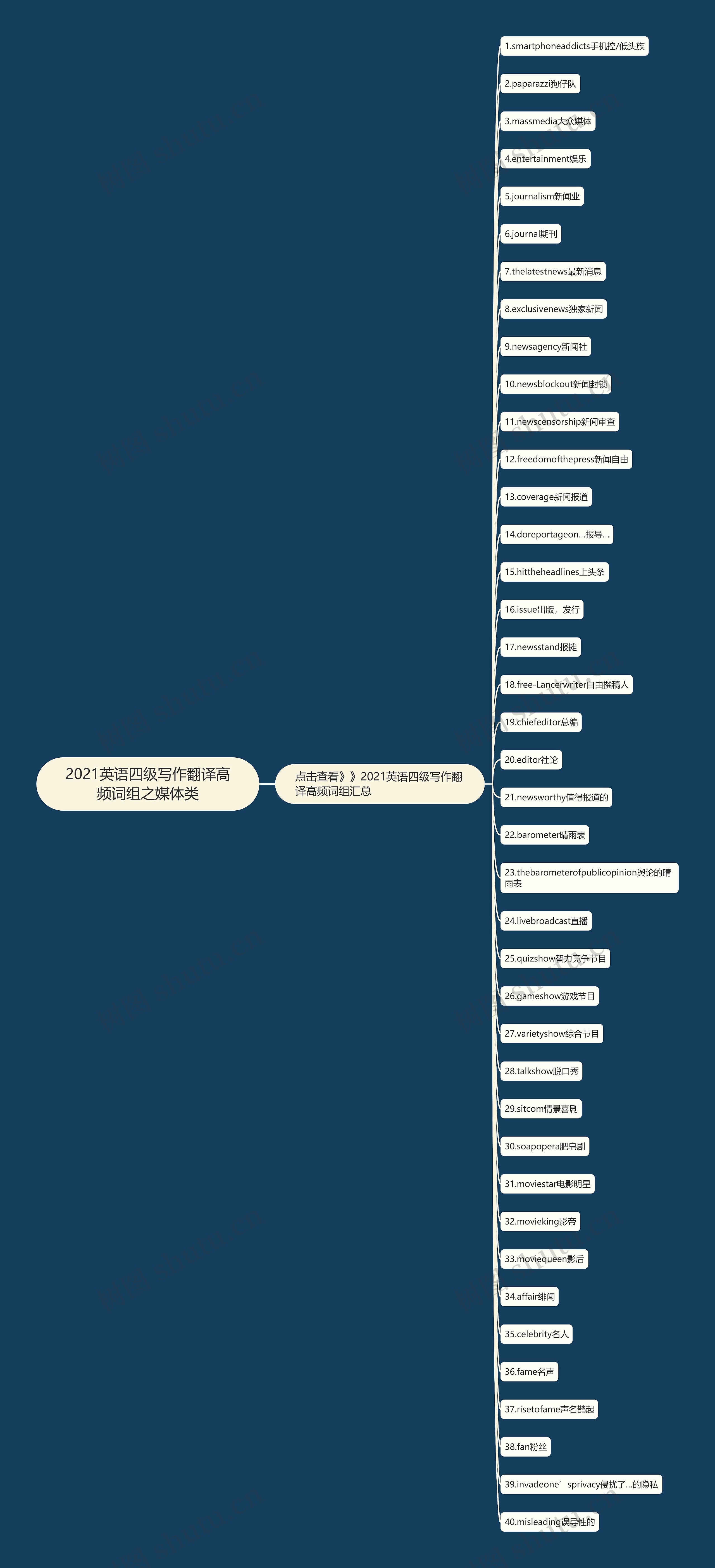 2021英语四级写作翻译高频词组之媒体类