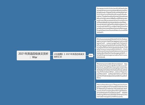 2021年英语四级美文赏析:War 2021年英语四级美文赏析:War