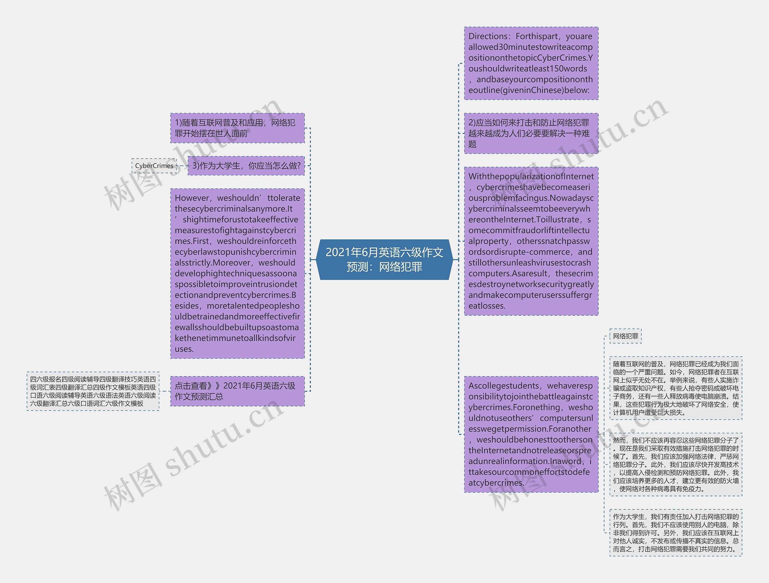 2021年6月英语六级作文预测：网络犯罪思维导图