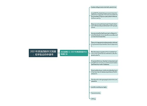 2021年英语四级作文预测：给学生会的申请书