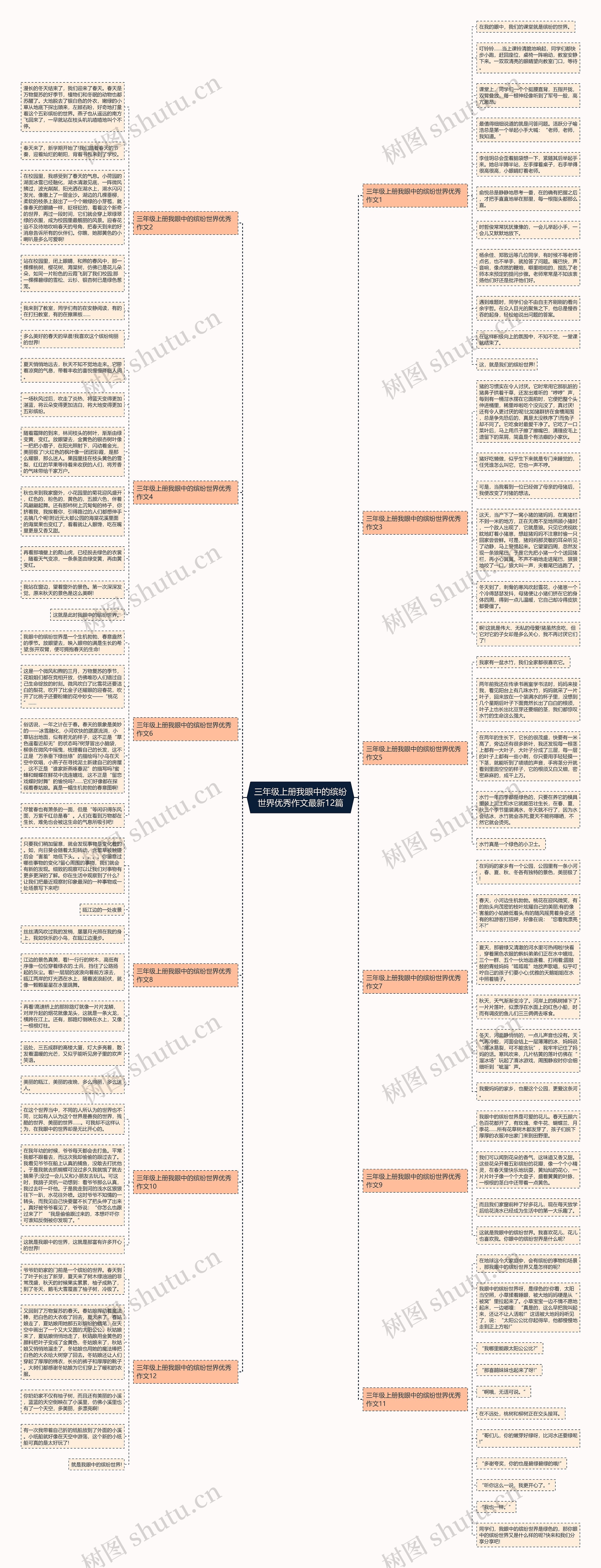 三年级上册我眼中的缤纷世界优秀作文最新12篇思维导图