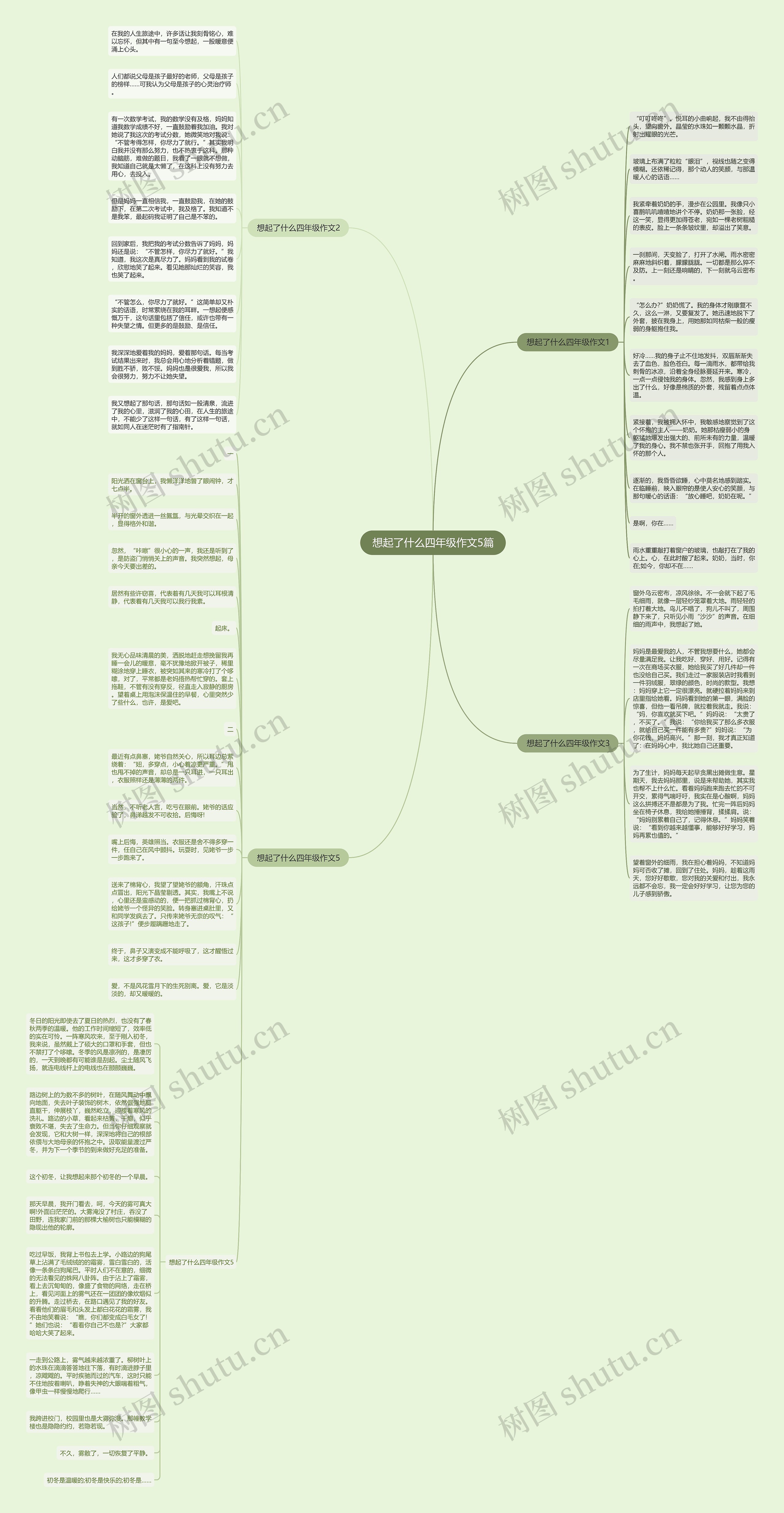 想起了什么四年级作文5篇思维导图