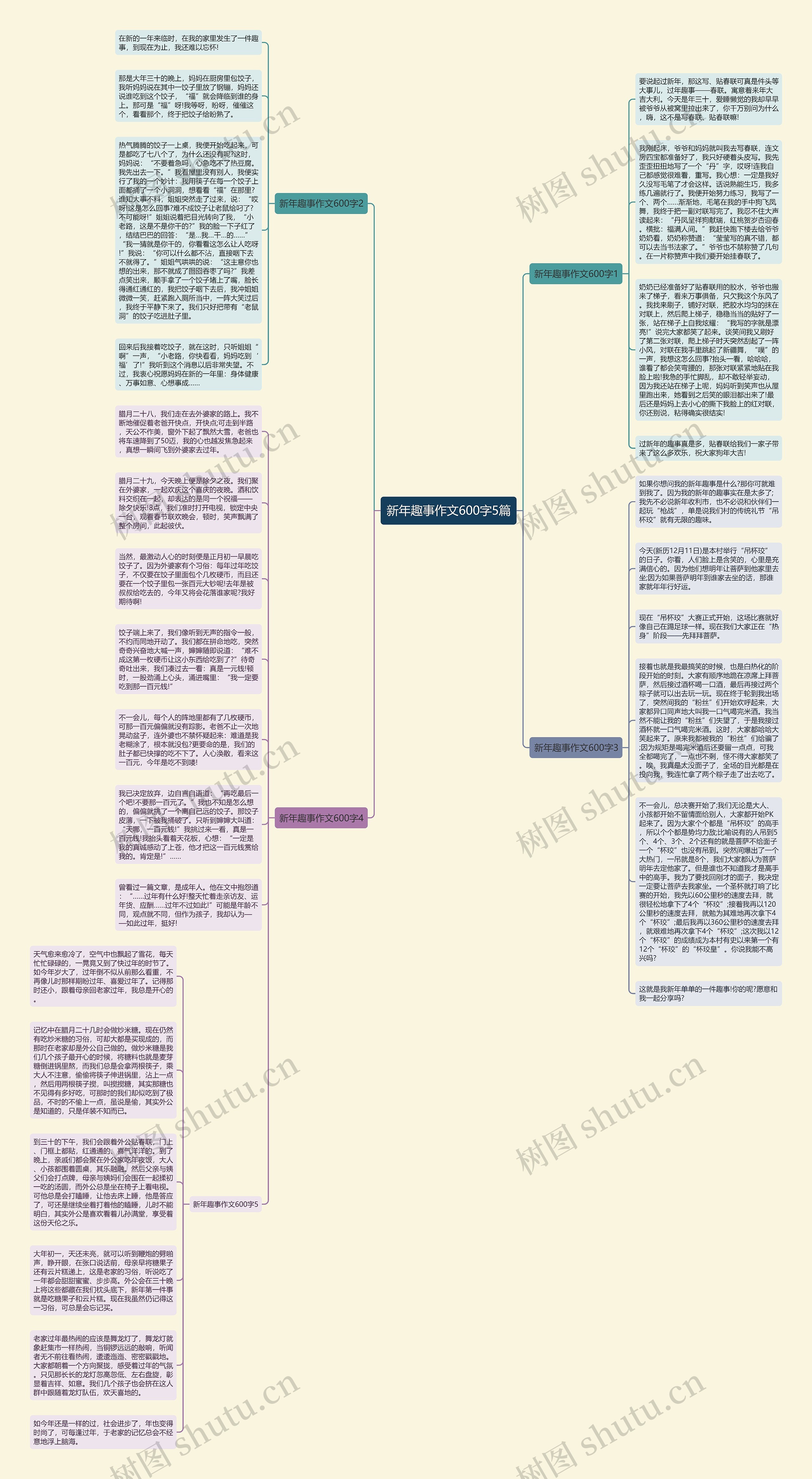 新年趣事作文600字5篇思维导图