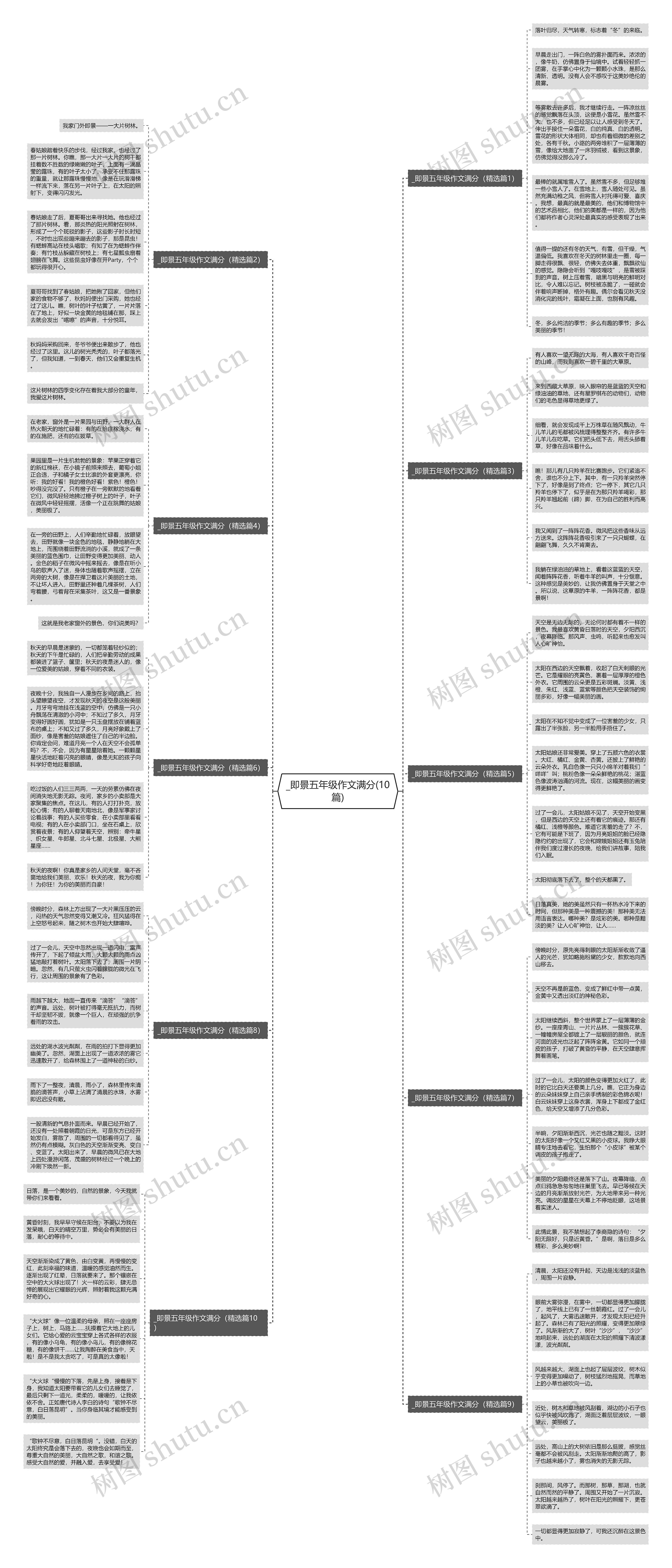 _即景五年级作文满分(10篇)思维导图