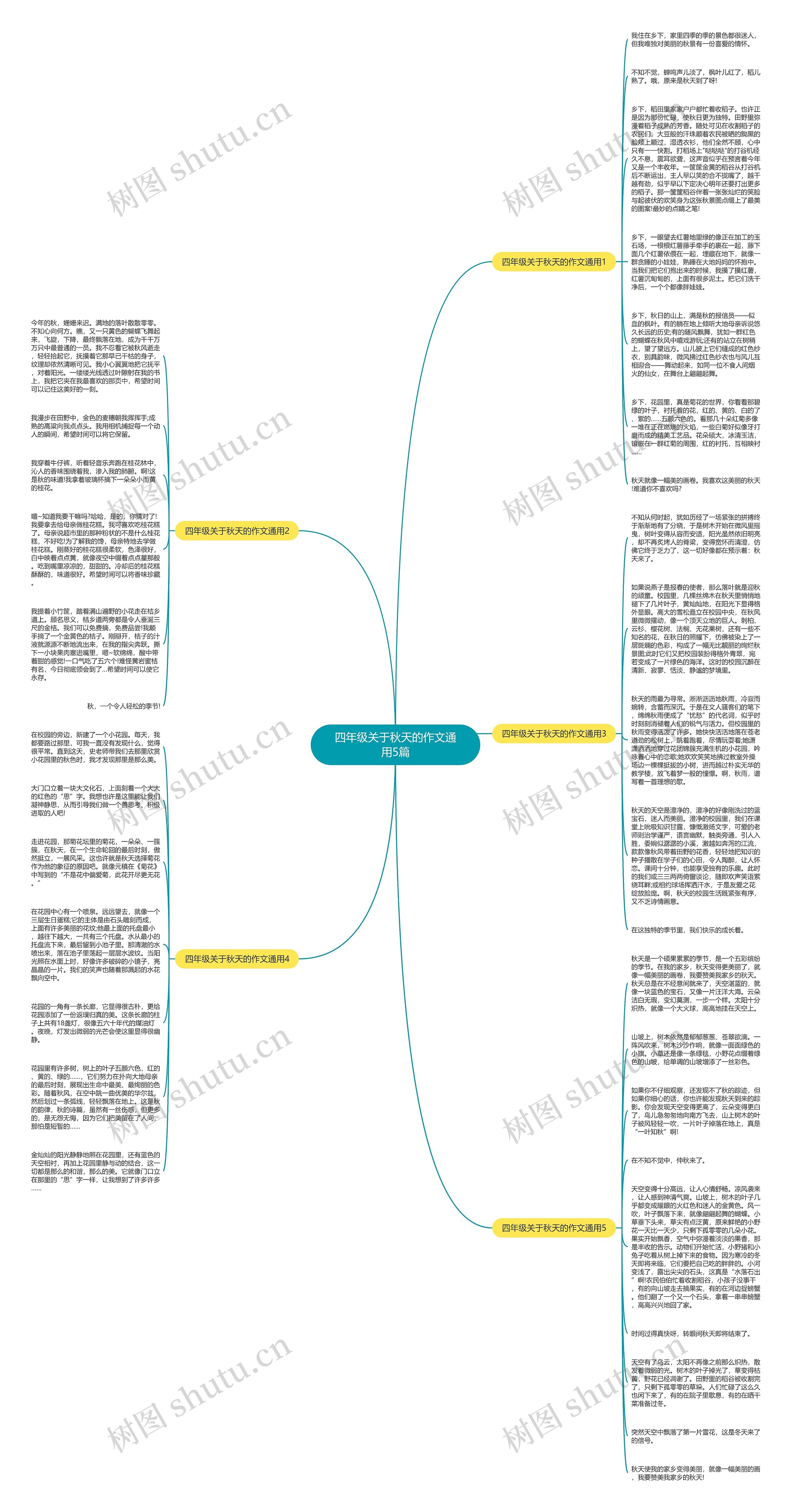四年级关于秋天的作文通用5篇思维导图