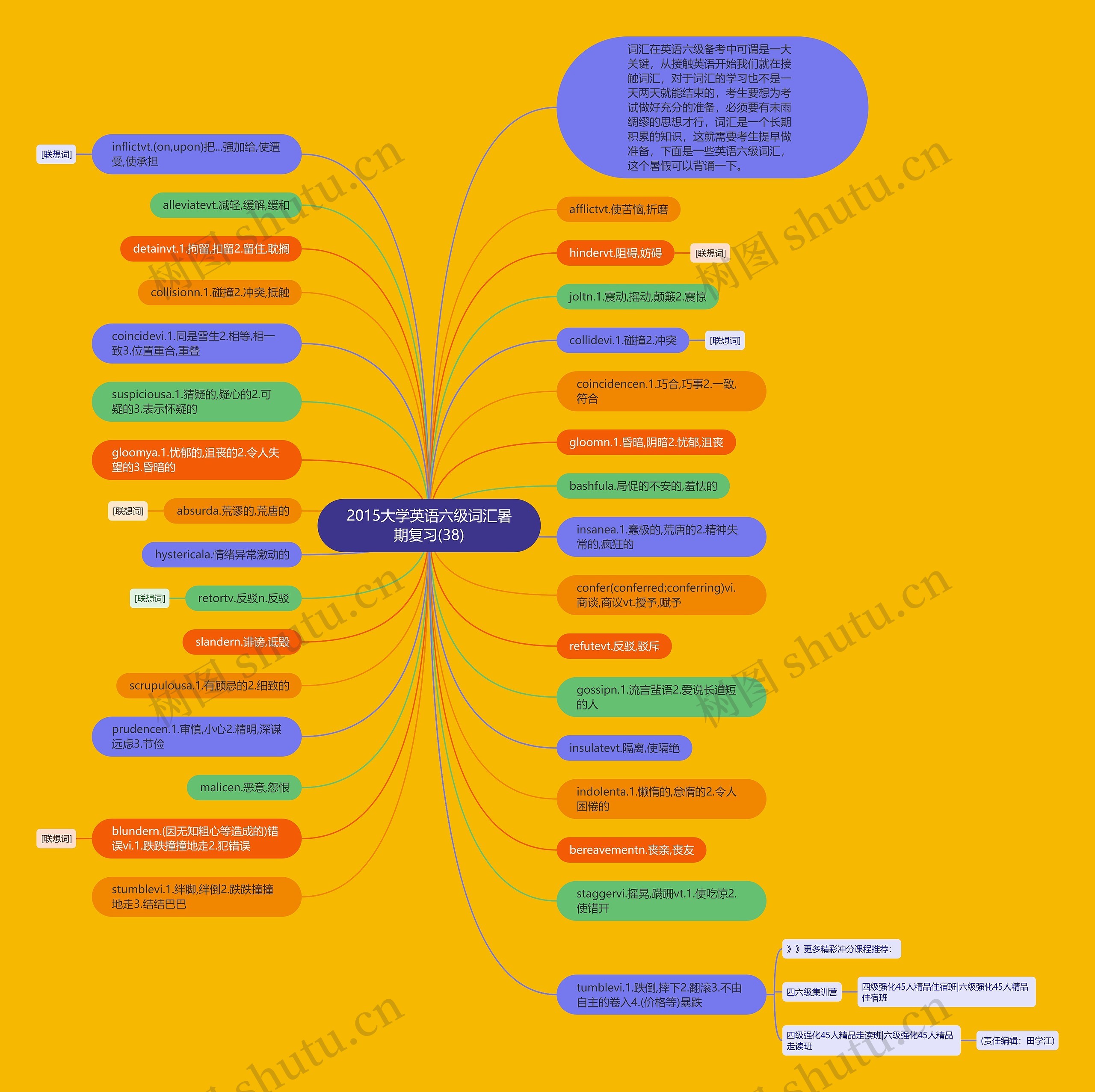 2015大学英语六级词汇暑期复习(38)思维导图