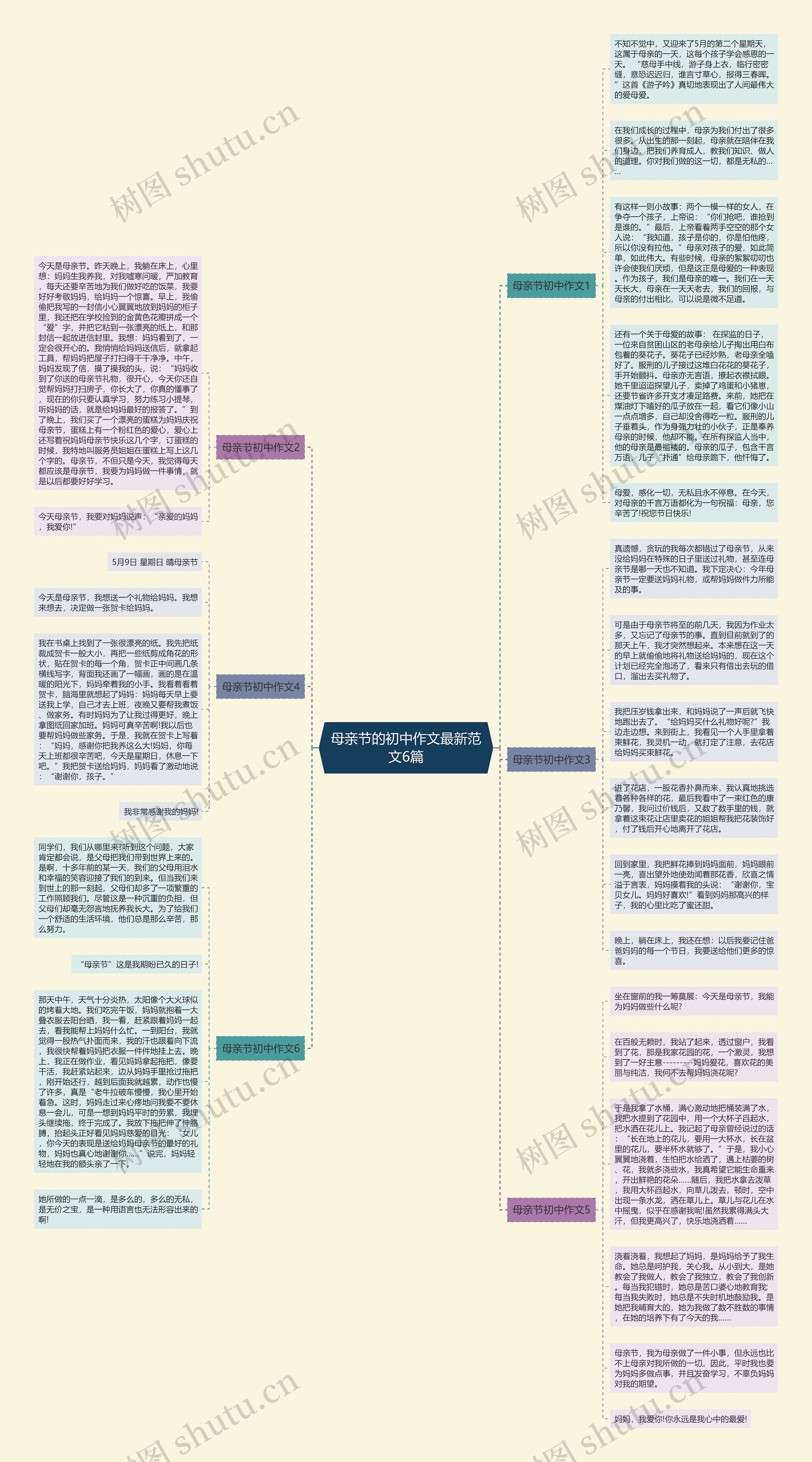 母亲节的初中作文最新范文6篇思维导图