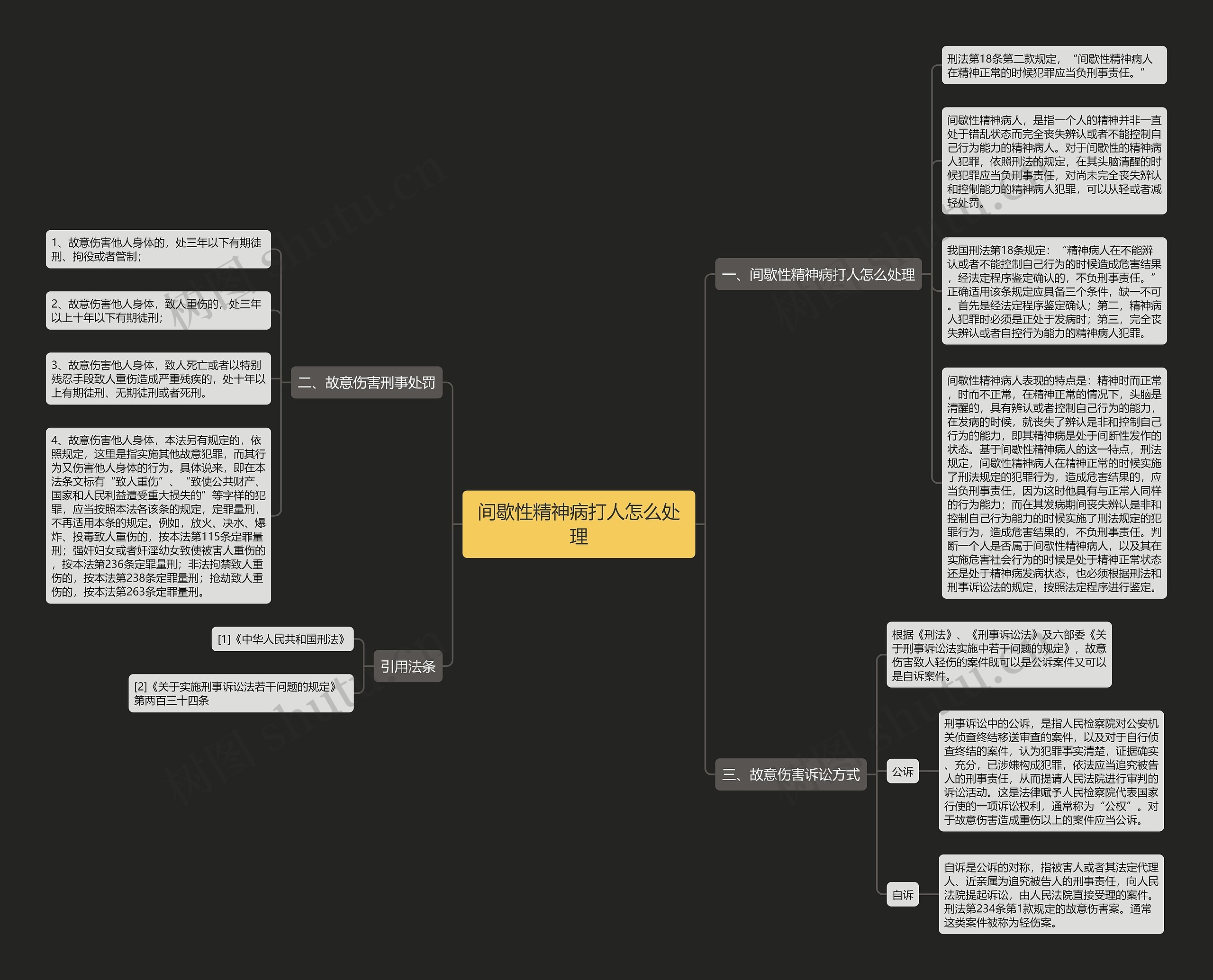间歇性精神病打人怎么处理思维导图