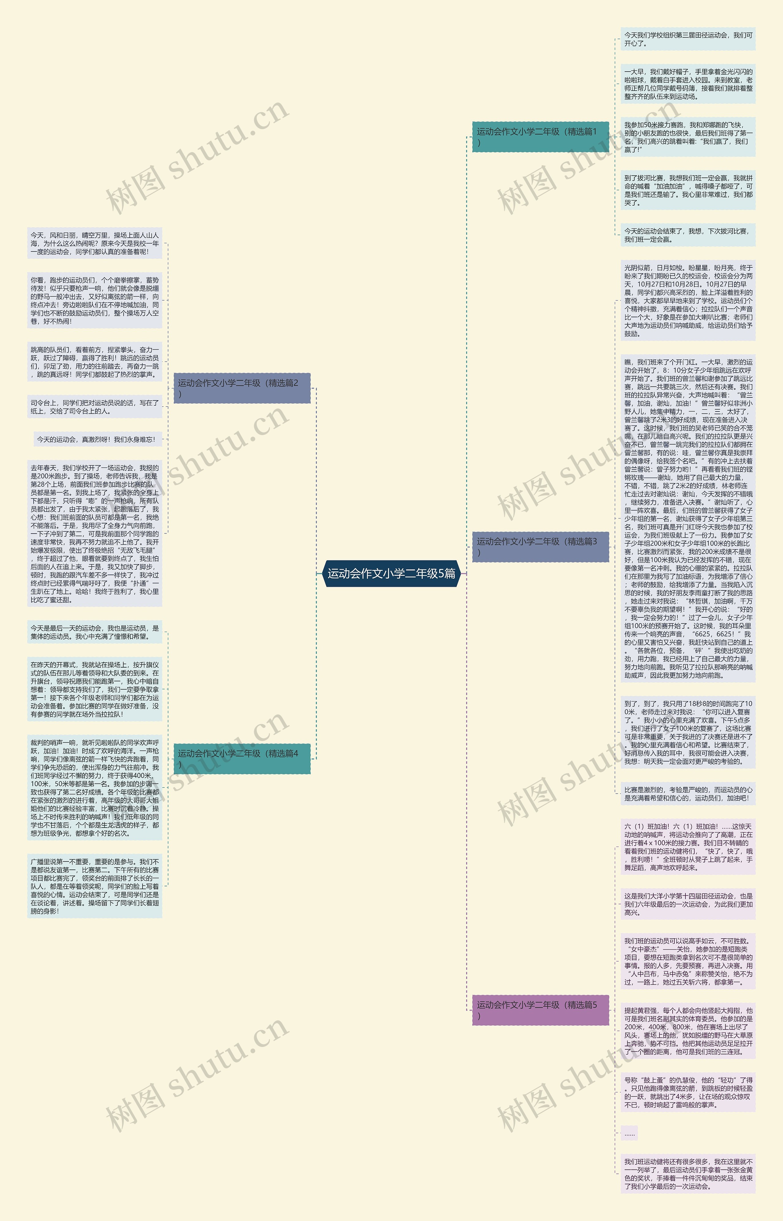 运动会作文小学二年级5篇思维导图
