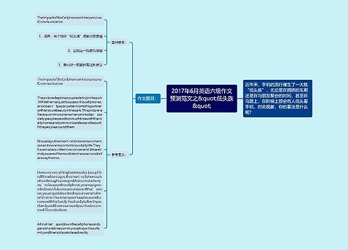 2017年6月英语六级作文预测范文之&quot;低头族&quot;