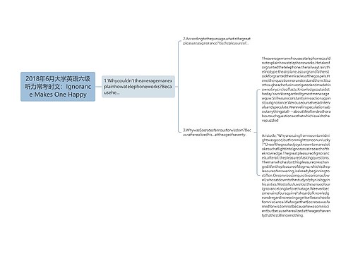 2018年6月大学英语六级听力常考时文：Ignorance Makes One Happy