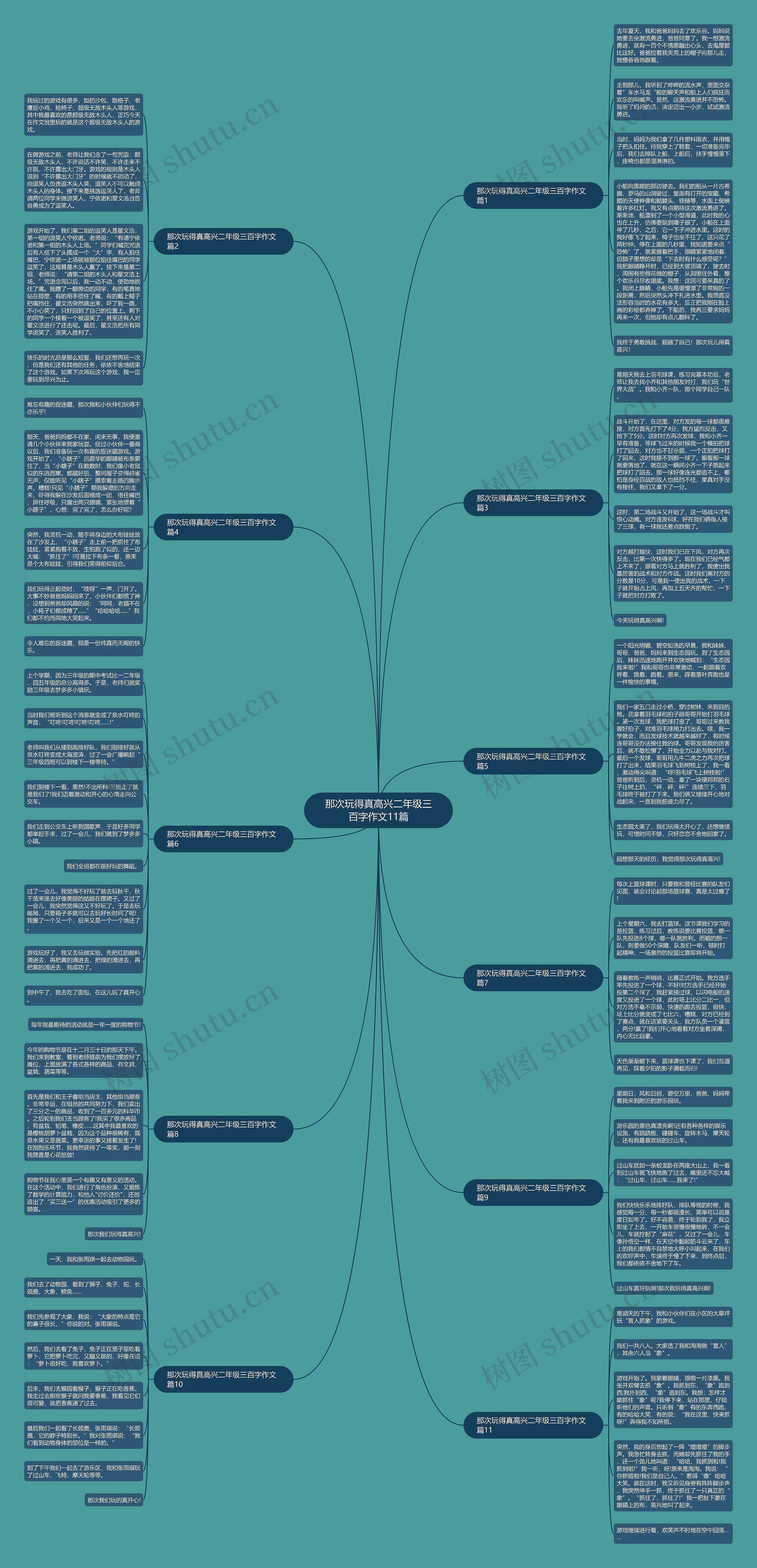 那次玩得真高兴二年级三百字作文11篇思维导图