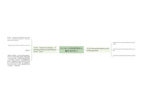 2013年12月英语四级听力精练―短对话13