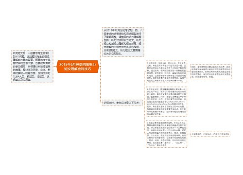 2015年6月英语四级听力短文理解应对技巧