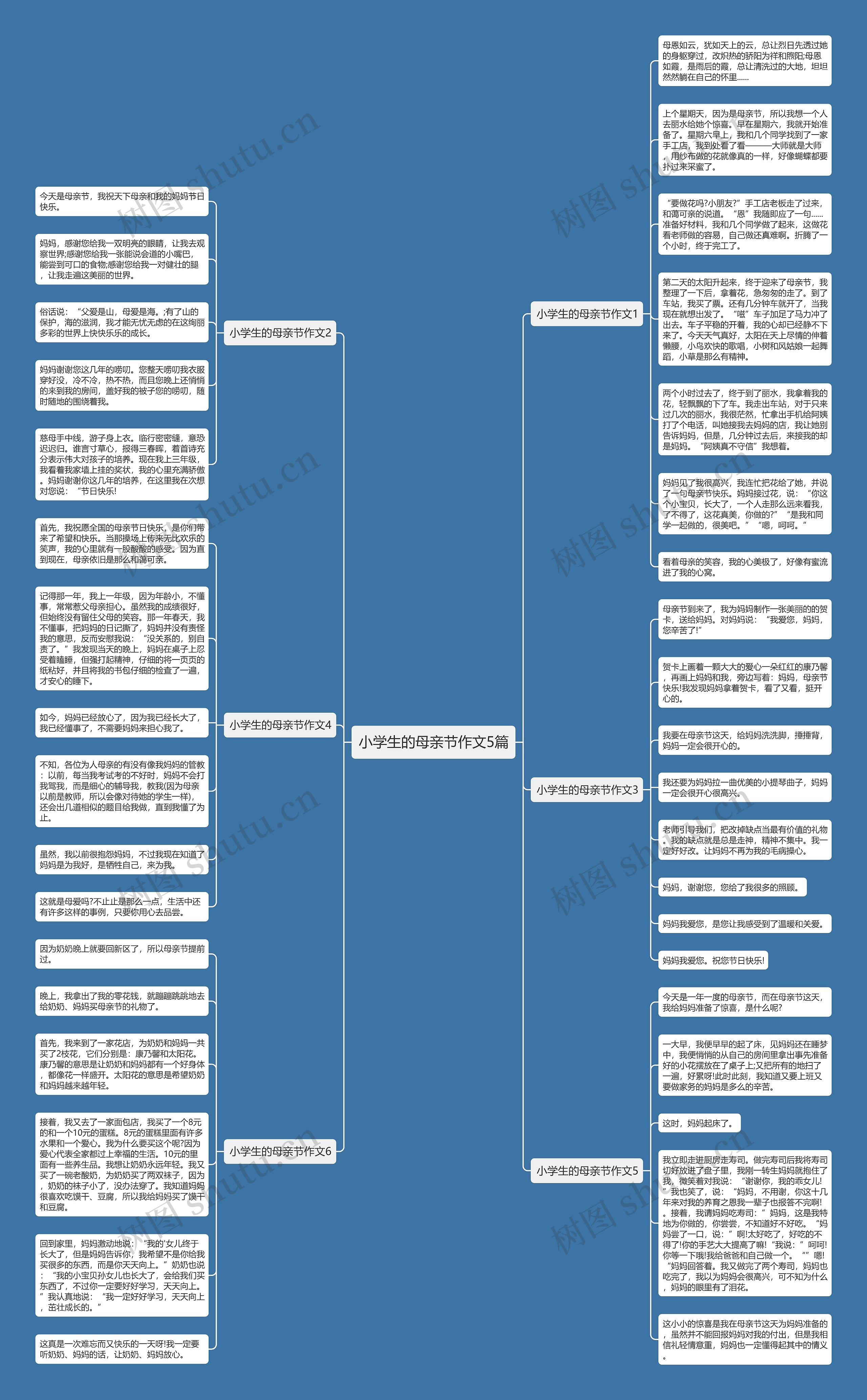 小学生的母亲节作文5篇思维导图