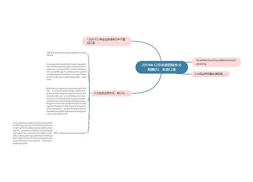 2014年12月英语四级作文预测(5)：英语口语