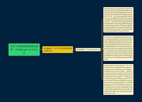 2021大学英语四级美文赏析：Challenges of School