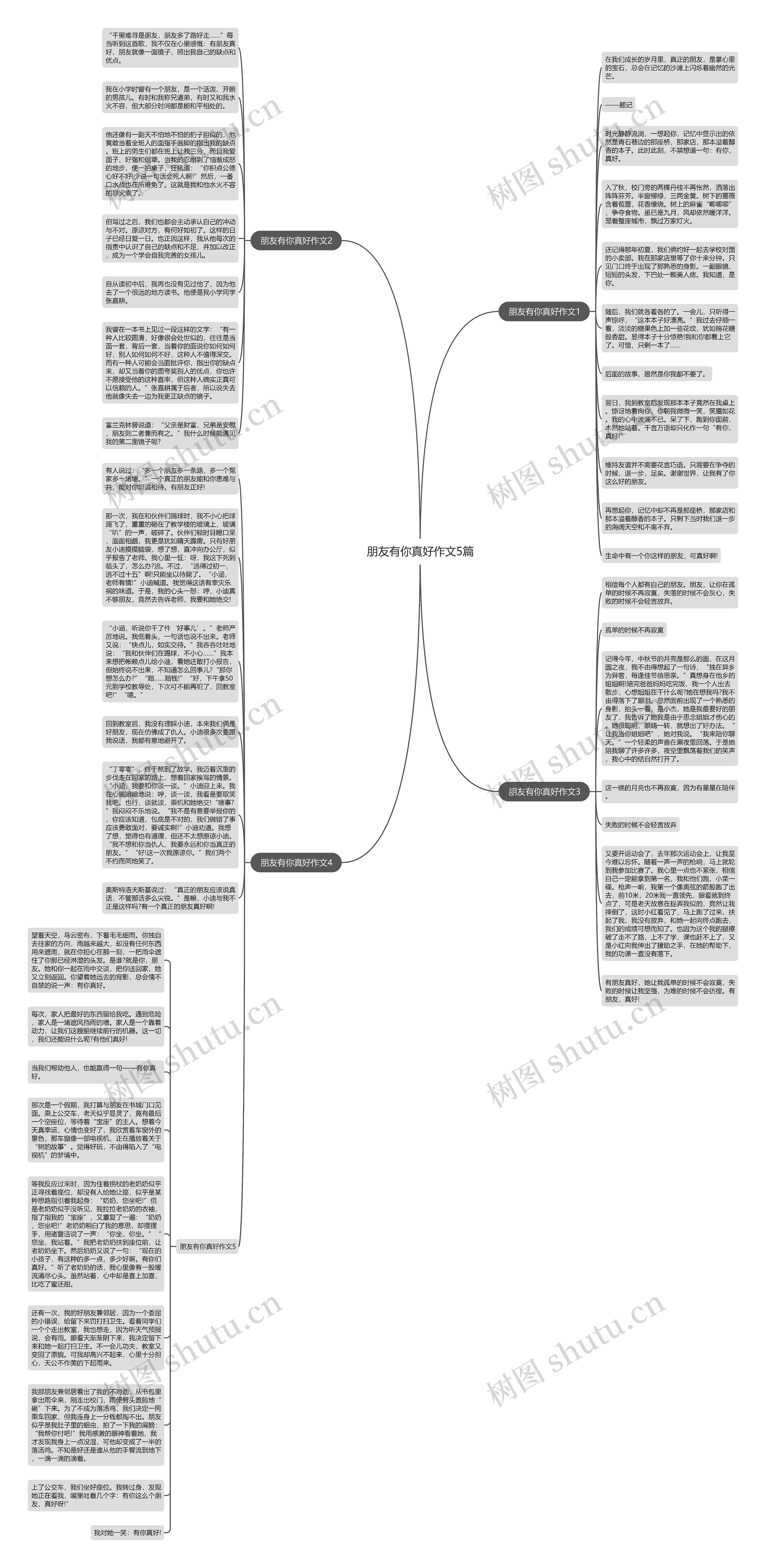 朋友有你真好作文5篇思维导图