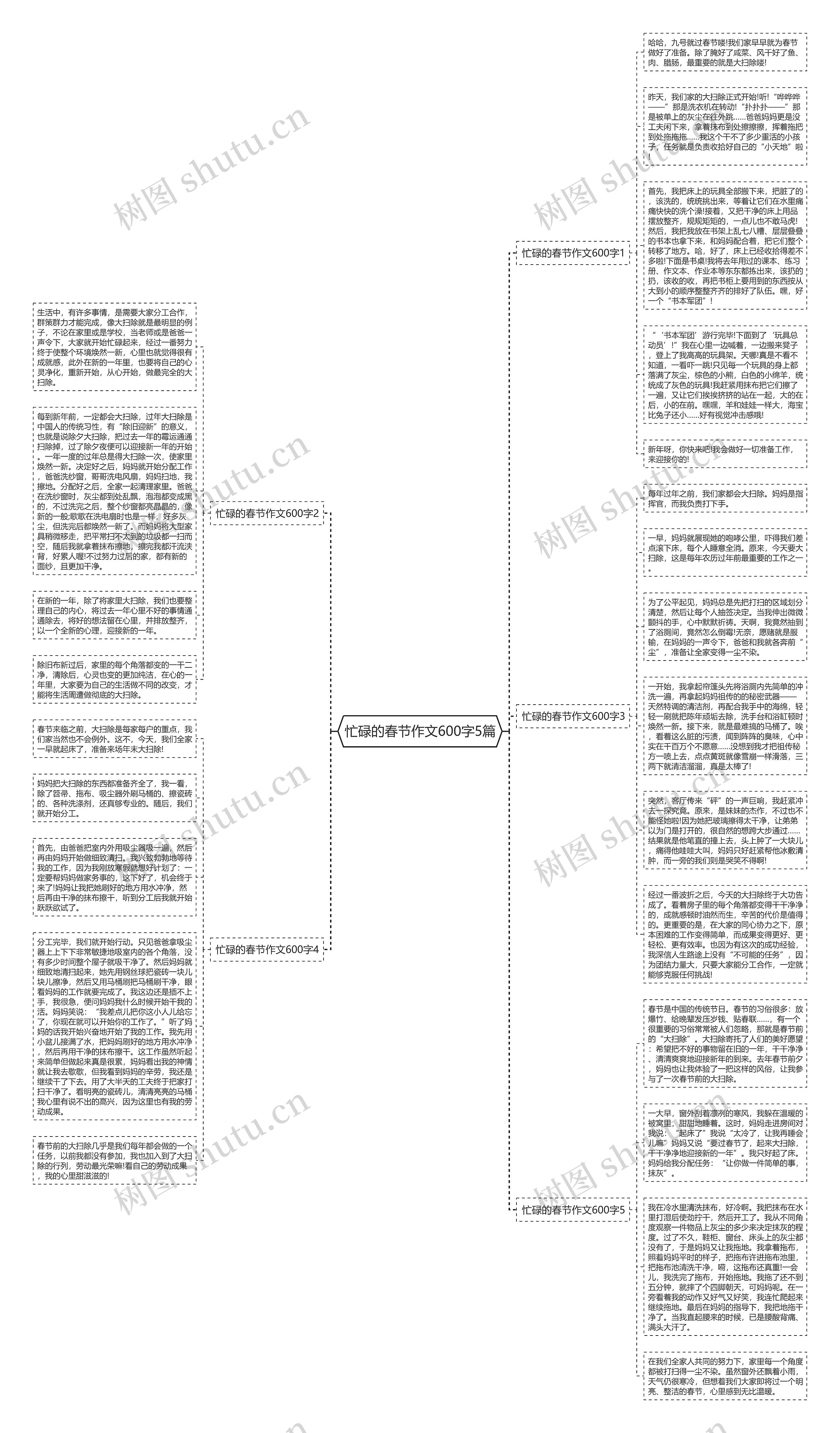 忙碌的春节作文600字5篇思维导图