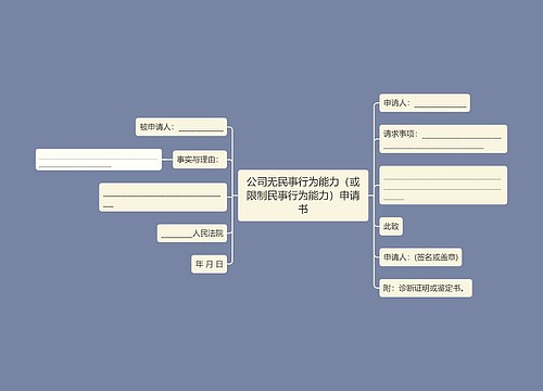 公司无民事行为能力（或限制民事行为能力）申请书