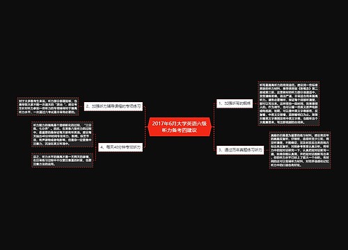 2017年6月大学英语六级听力备考四建议