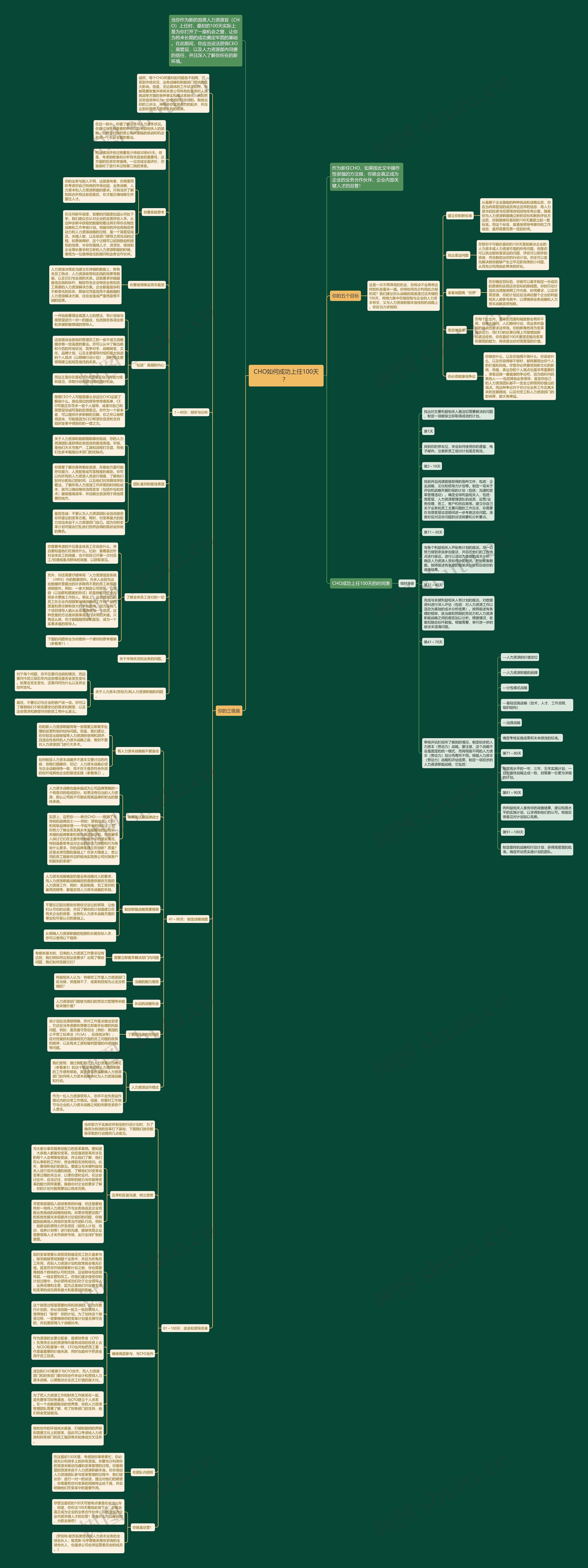 CHO如何成功上任100天？ 思维导图