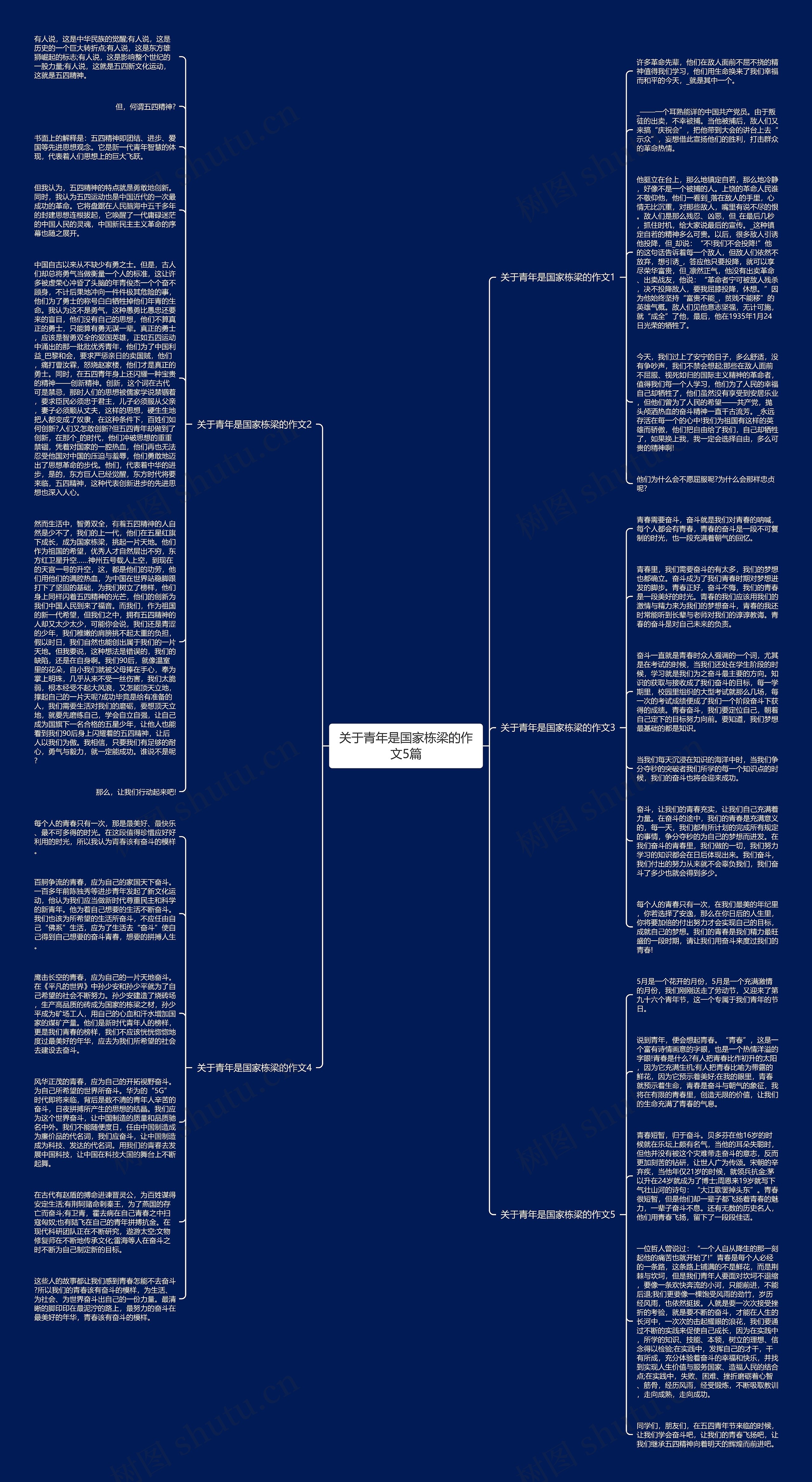 关于青年是国家栋梁的作文5篇思维导图