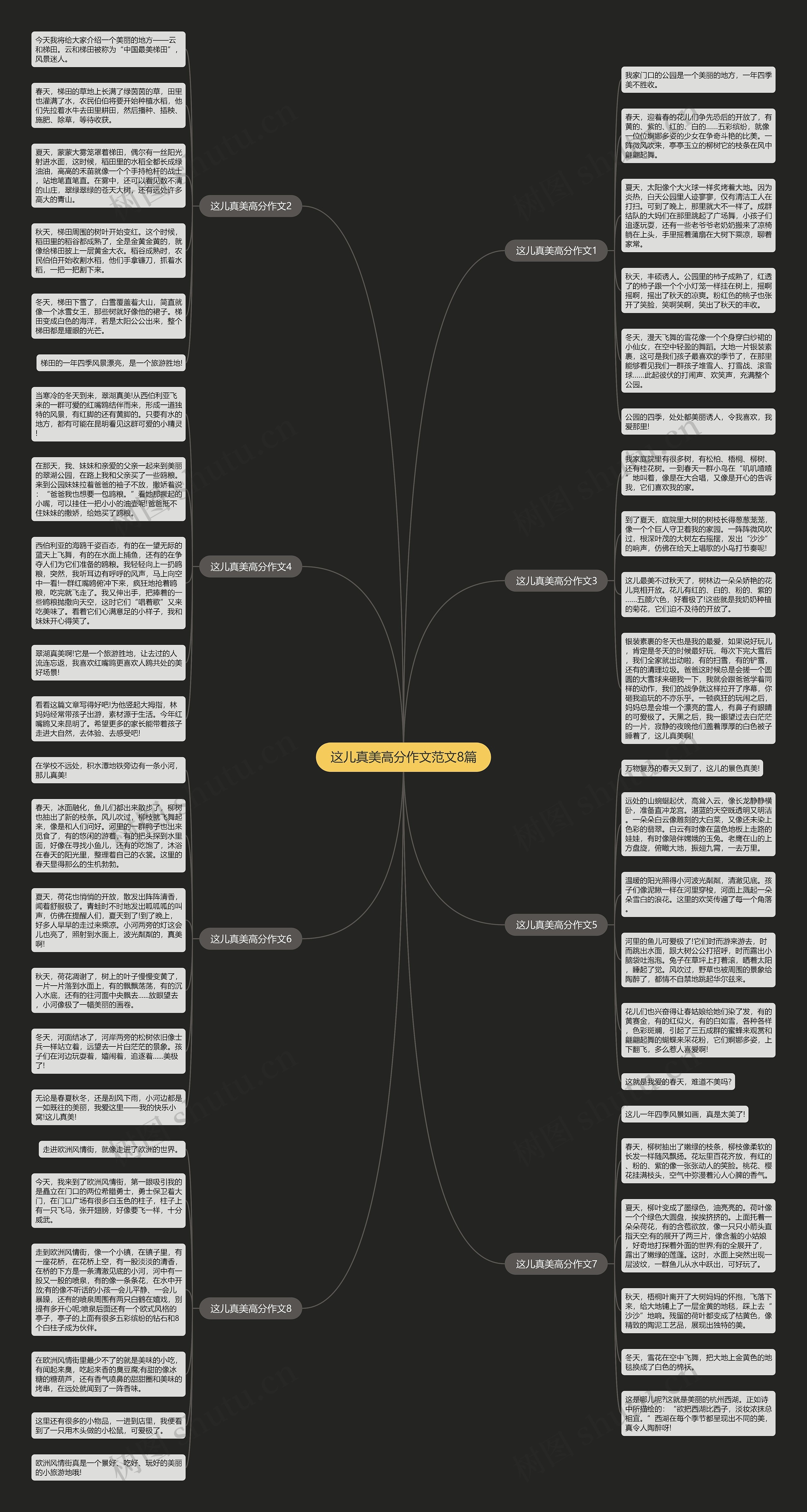 这儿真美高分作文范文8篇思维导图