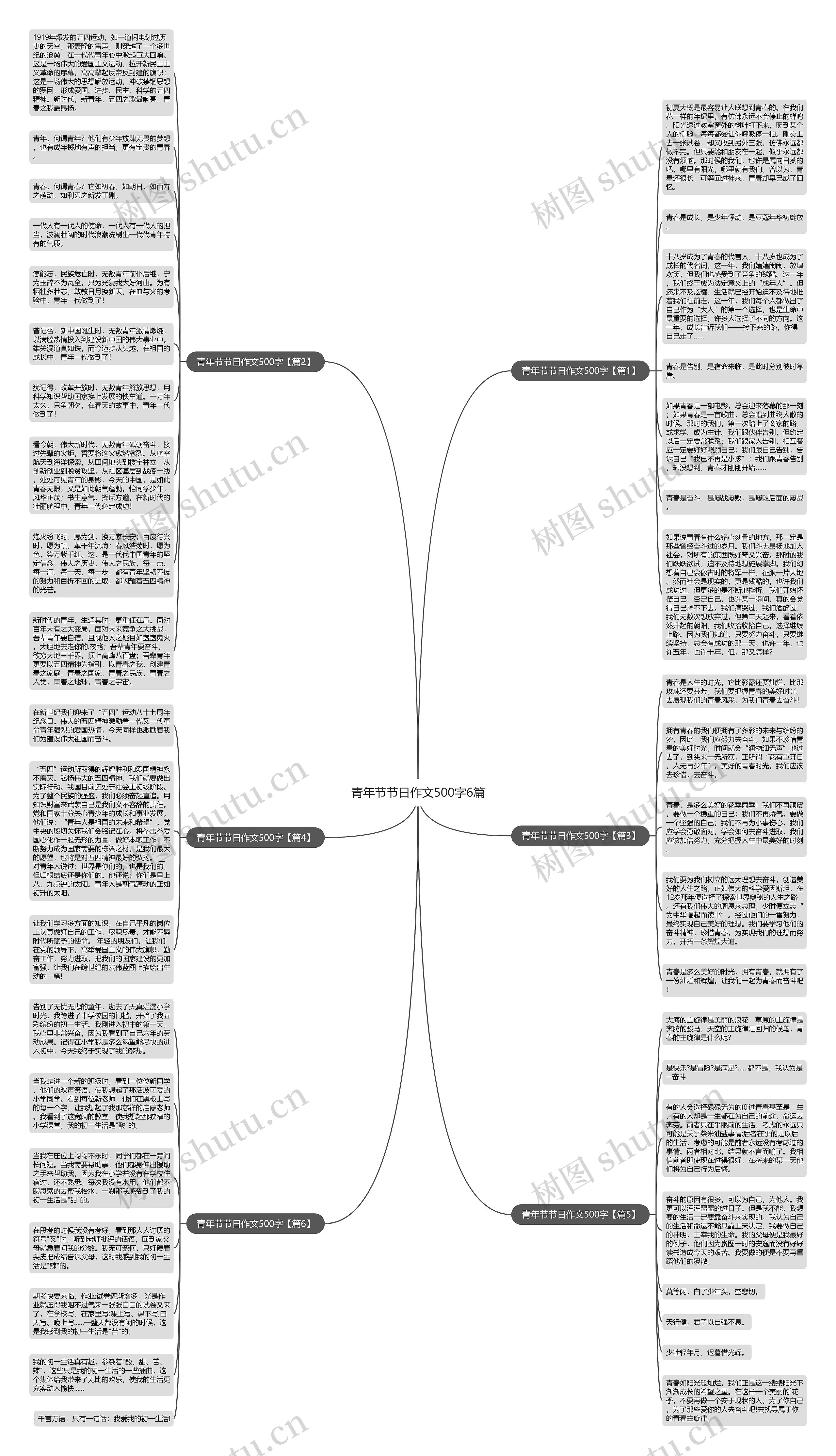 青年节节日作文500字6篇思维导图