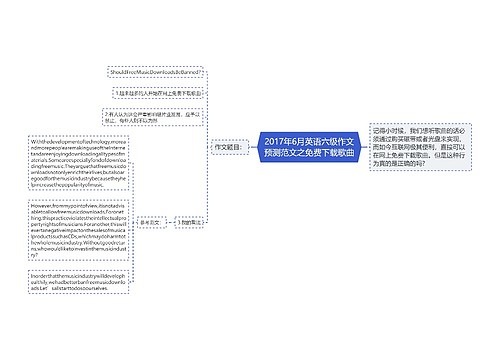 2017年6月英语六级作文预测范文之免费下载歌曲