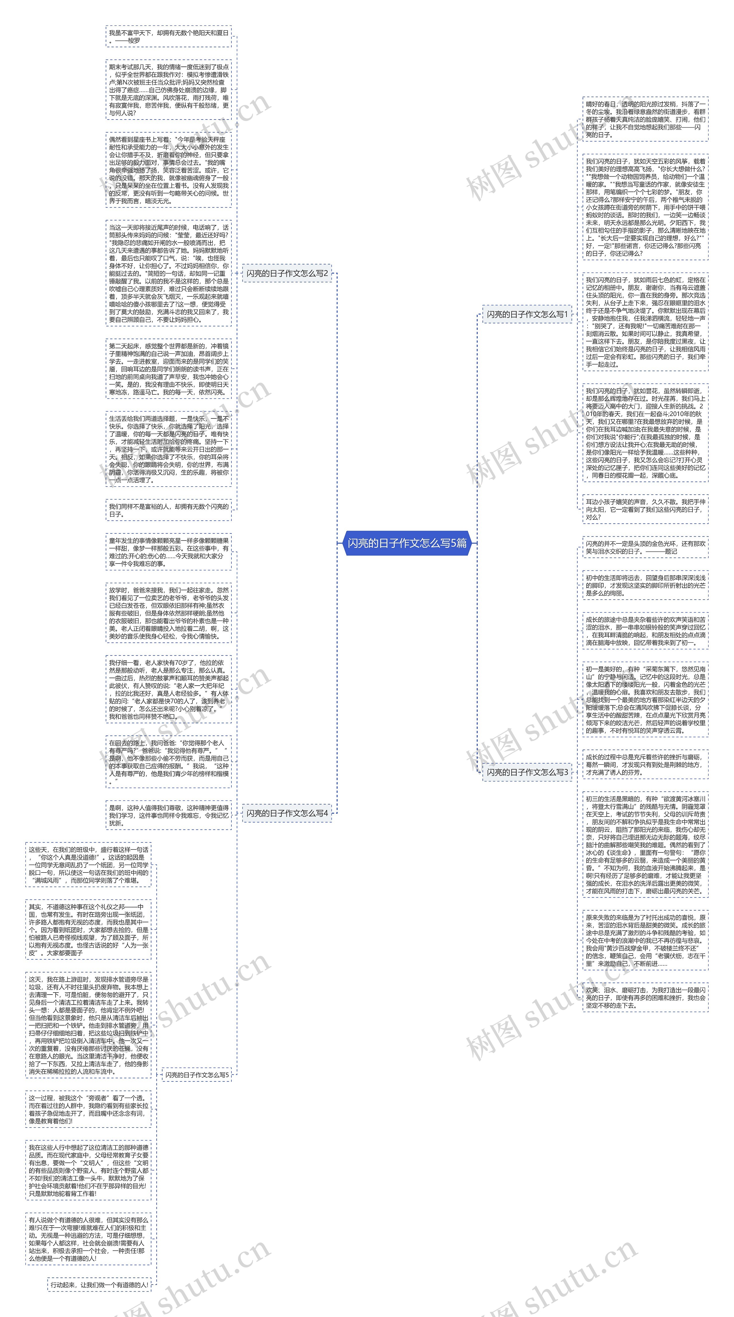 闪亮的日子作文怎么写5篇思维导图