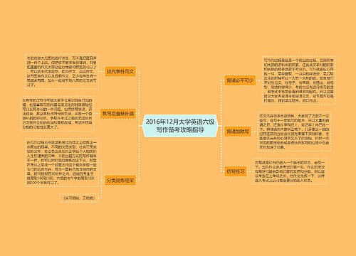 2016年12月大学英语六级写作备考攻略指导