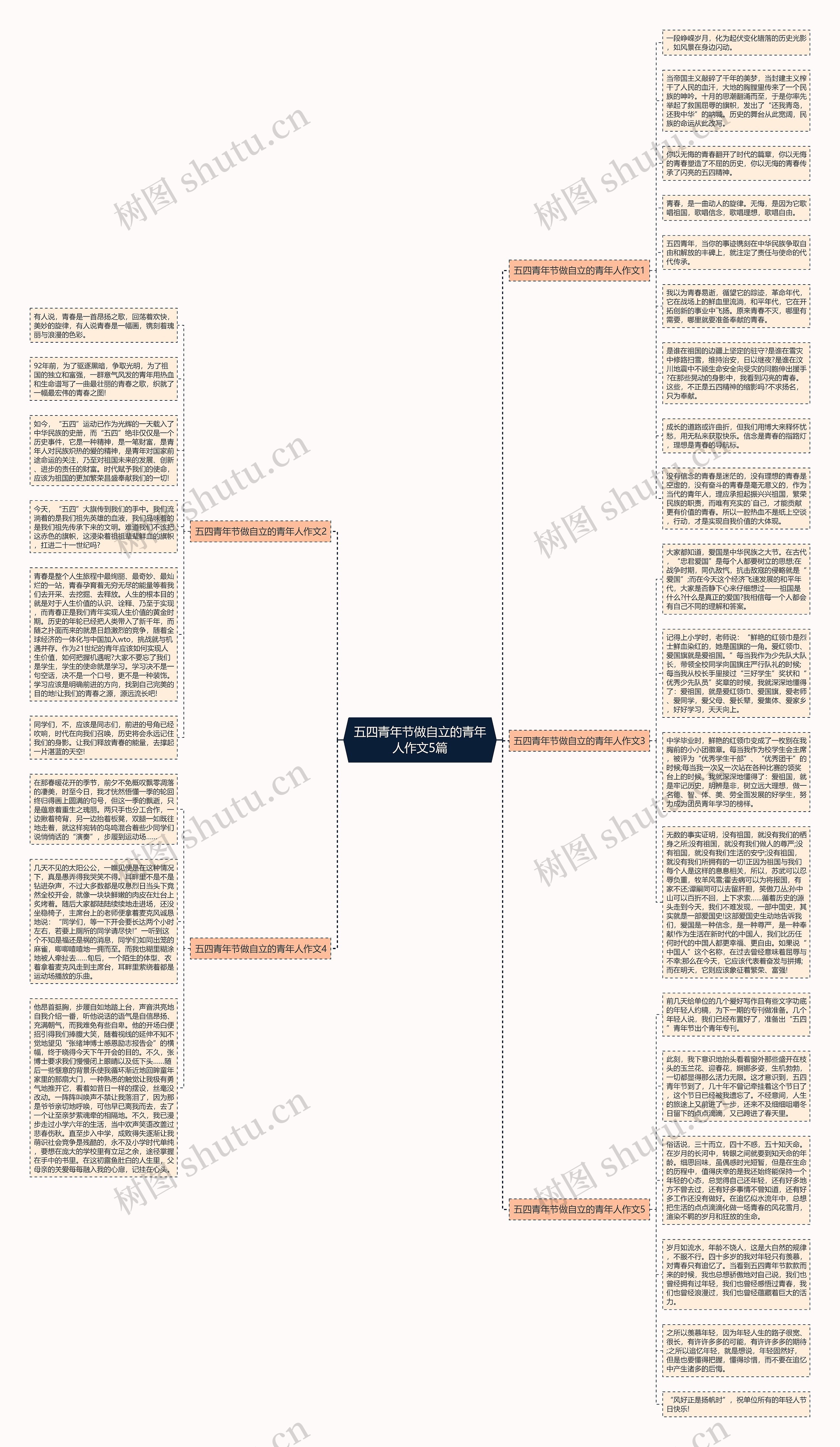 五四青年节做自立的青年人作文5篇思维导图