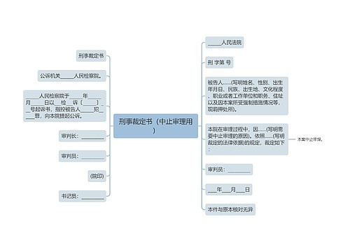 刑事裁定书（中止审理用）