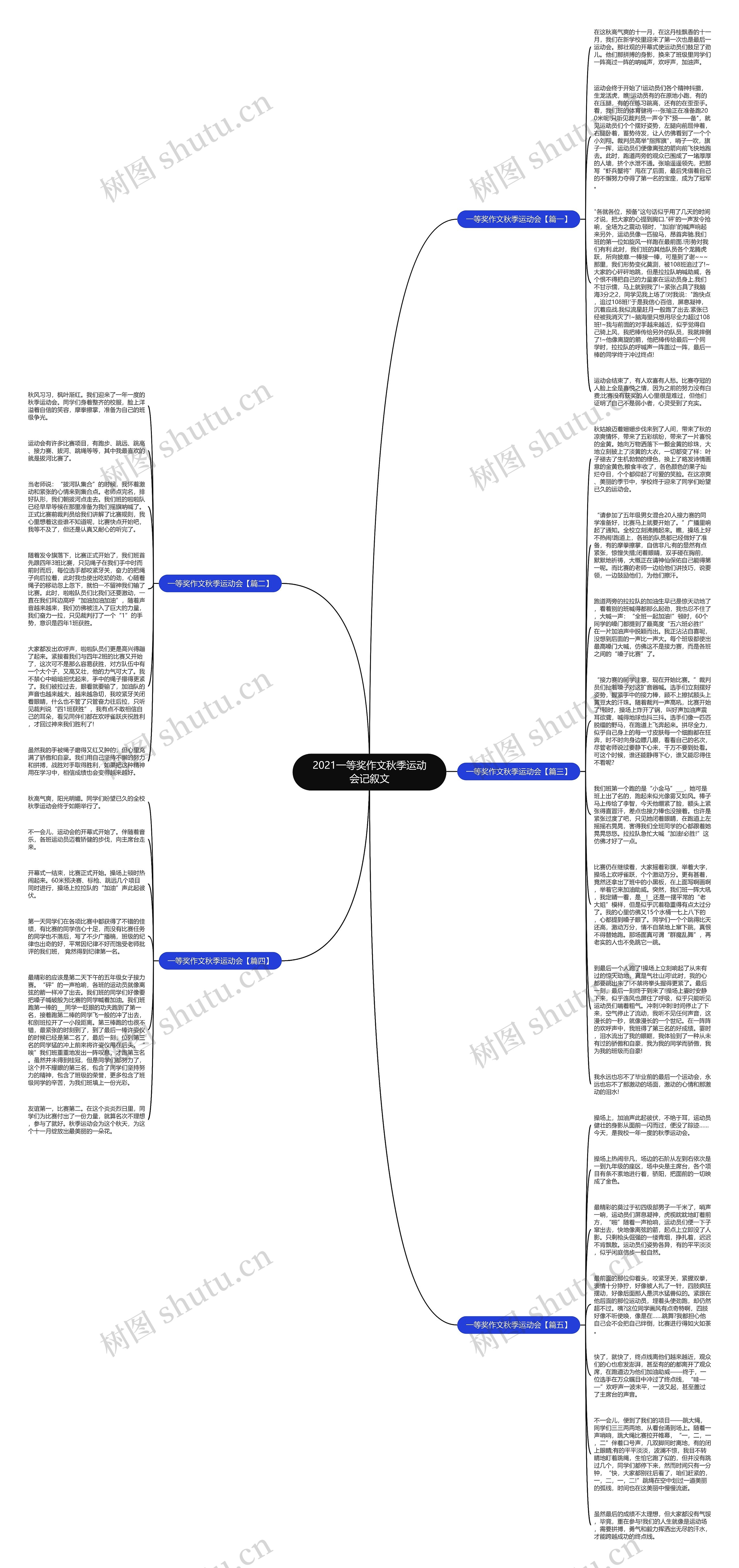 2021一等奖作文秋季运动会记叙文思维导图