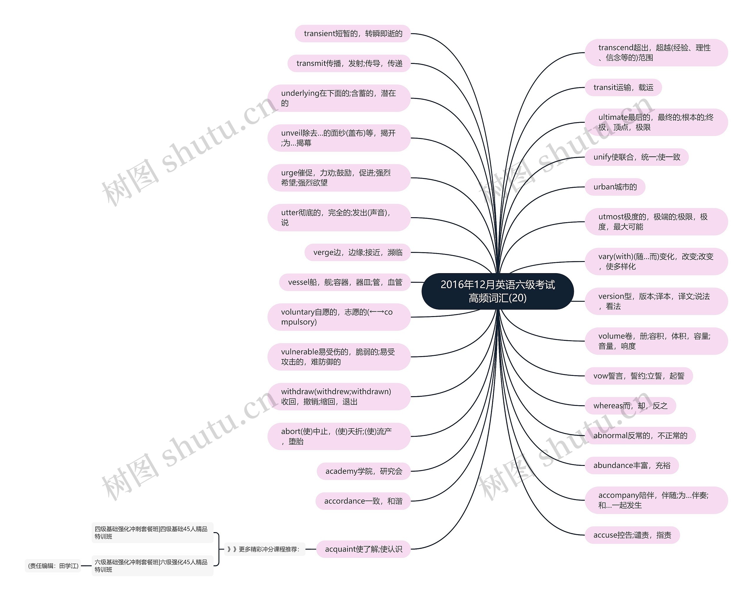 2016年12月英语六级考试高频词汇(20)思维导图