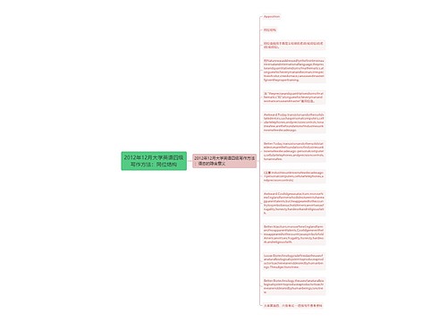 2012年12月大学英语四级写作方法：同位结构